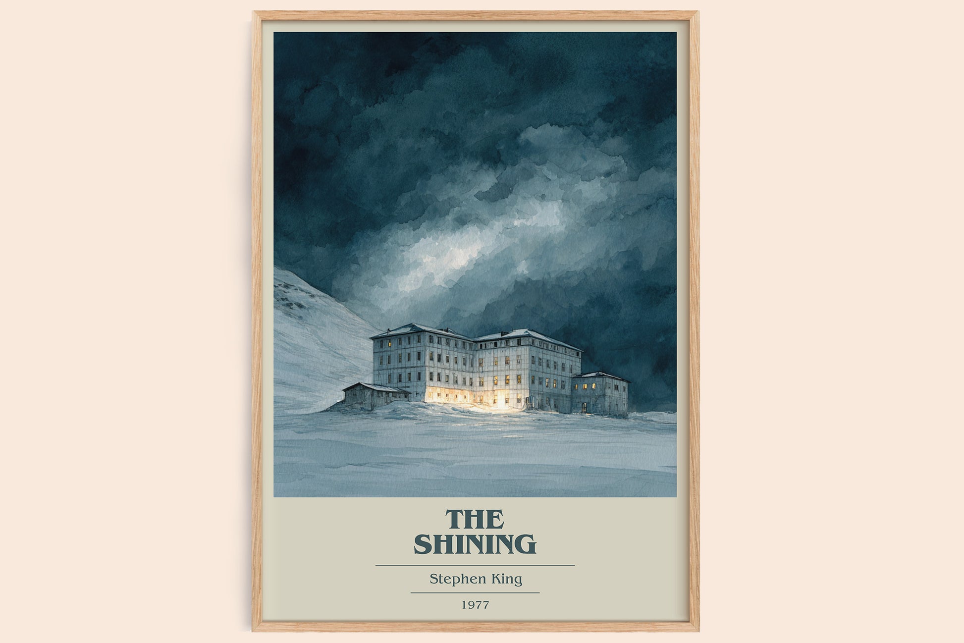 The Shining book cover book poster by Stephen King – framed literary art print