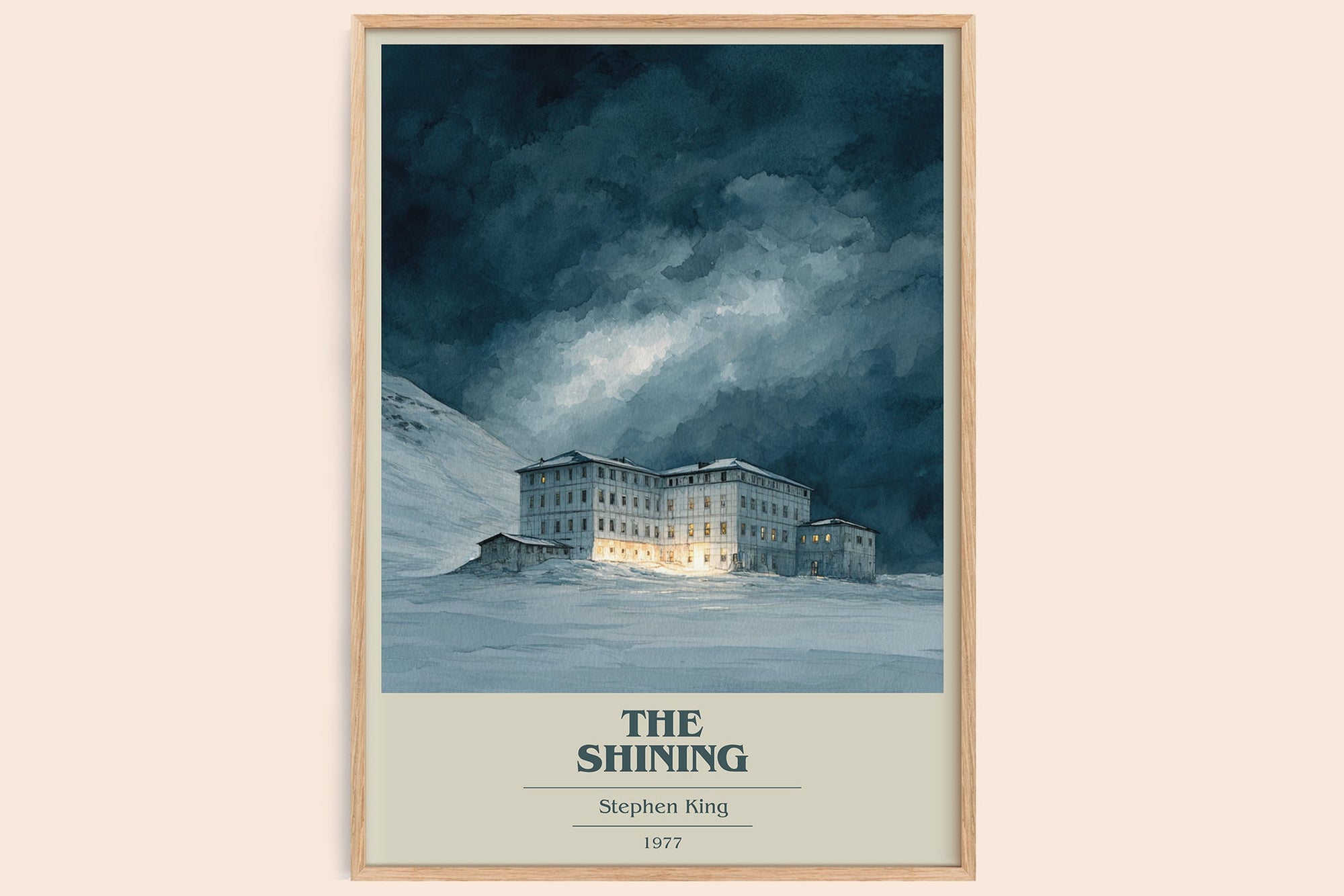 The Shining book cover book poster by Stephen King – framed literary art print