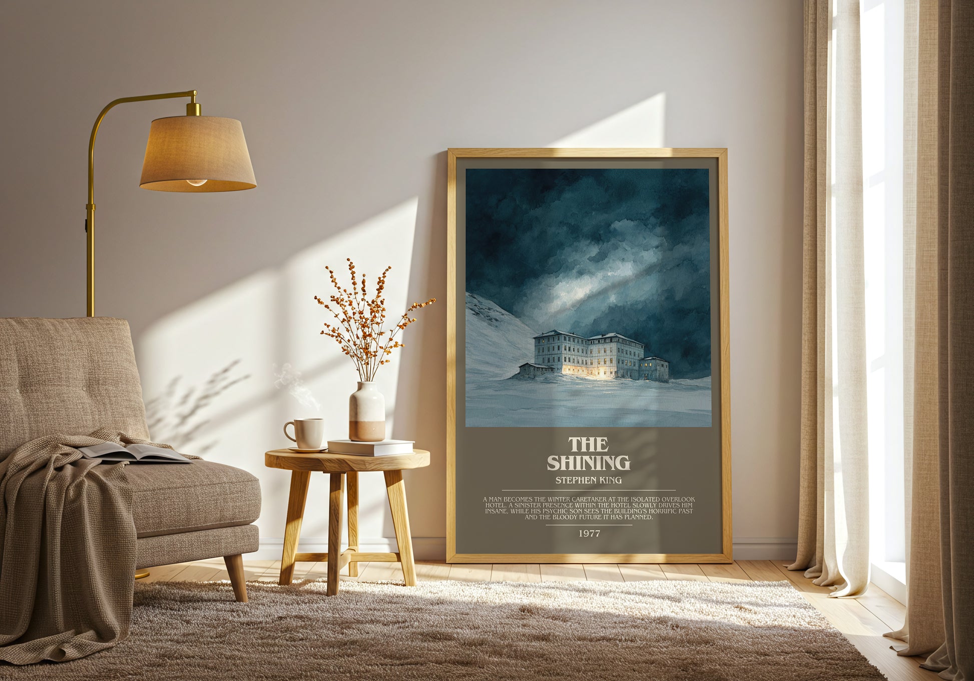 The Shining bookish print framed by window – literary home decor