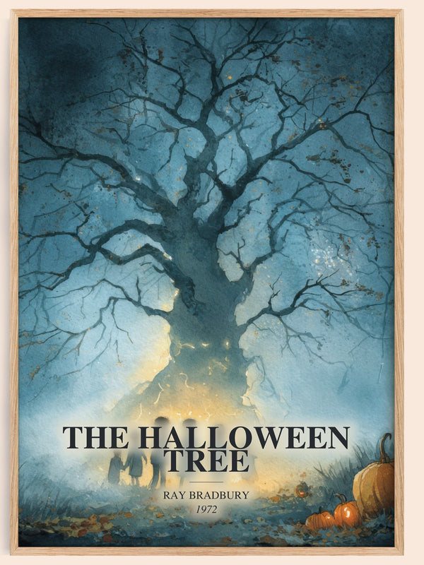 The Halloween Tree watercolour book poster by Ray Bradbury – framed literary art print