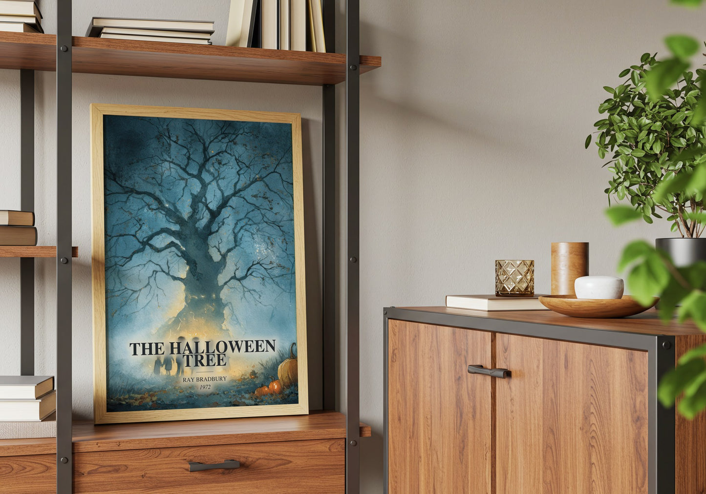 The Halloween Tree book watercolour illustration paper finish options – matte satin gloss