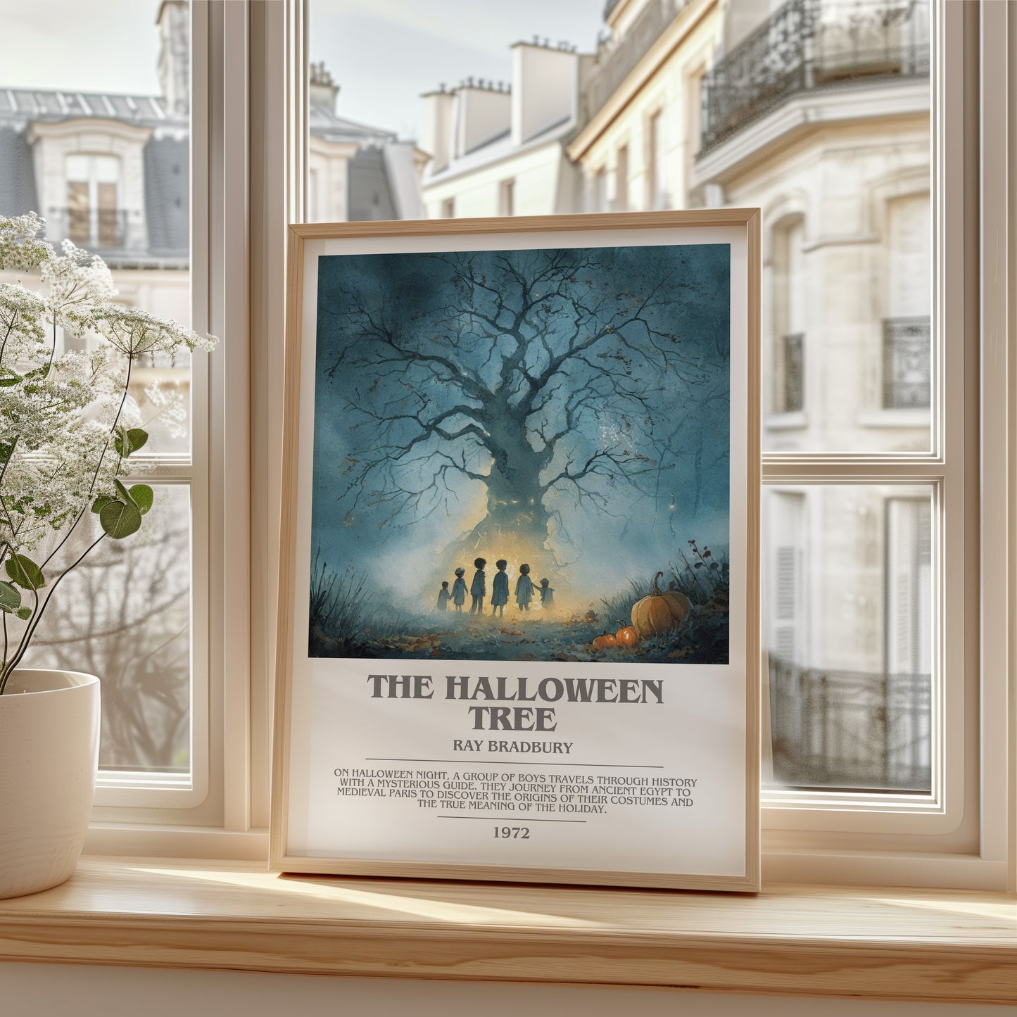 The Halloween Tree bookish poster colour and style options – Ray Bradbury book art