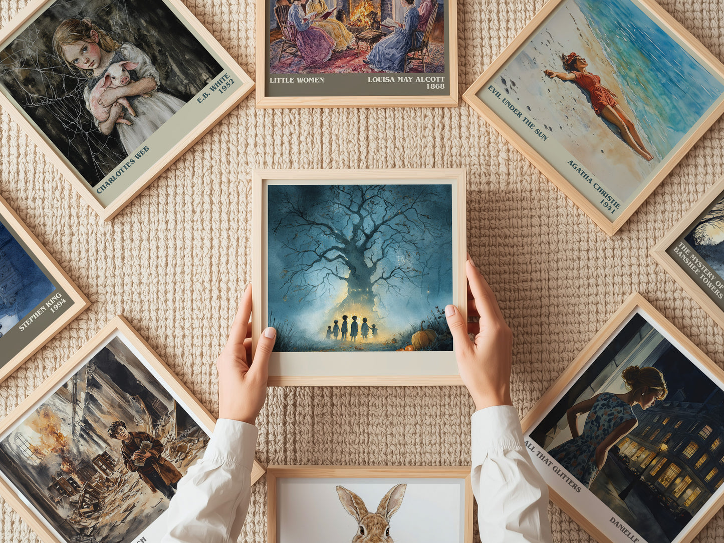 The Halloween Tree literary print on bookshelf – Ray Bradbury fan gift