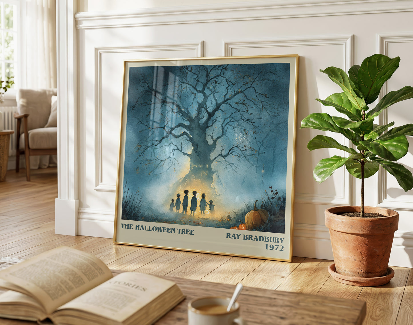 The Halloween Tree literary poster paired in gallery wall – literary art prints