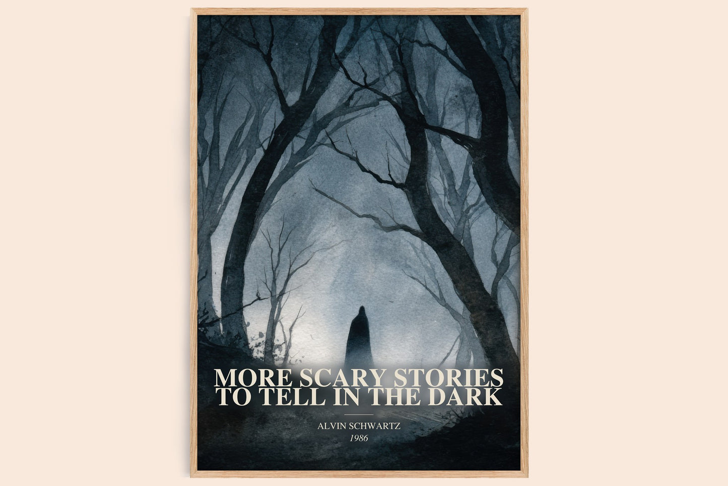 More Scary Stories To Tell In The Dark watercolour book poster by Alvin Schwartz – framed literary art print