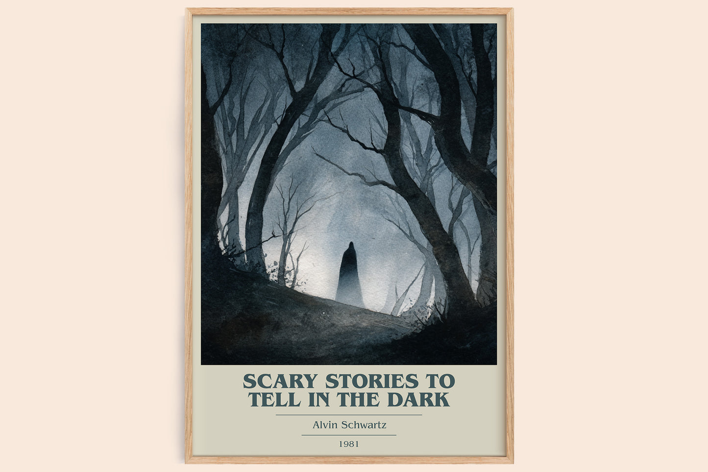 More Scary Stories to Tell in the Dark book cover book poster by Alvin Schwartz – framed literary art print