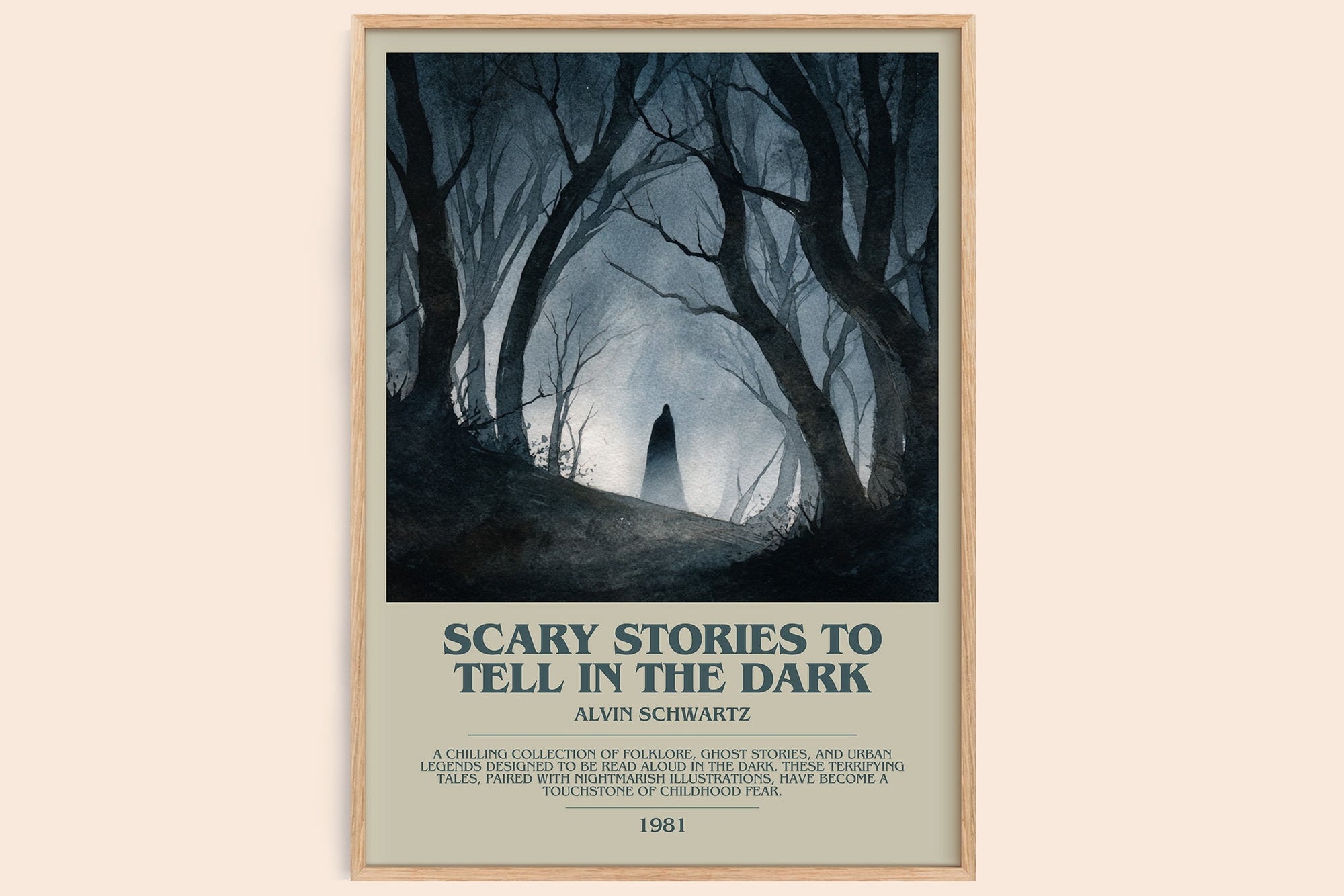 More Scary Stories to Tell in the Dark bookish book poster by Alvin Schwartz – framed literary art print