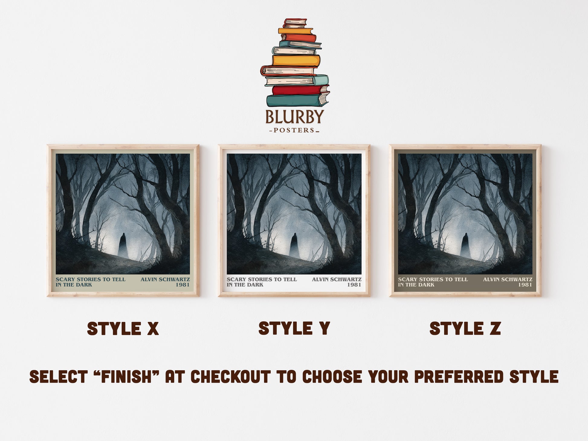 More Scary Stories to Tell in the Dark literary art print colour and style options – Alvin Schwartz book art