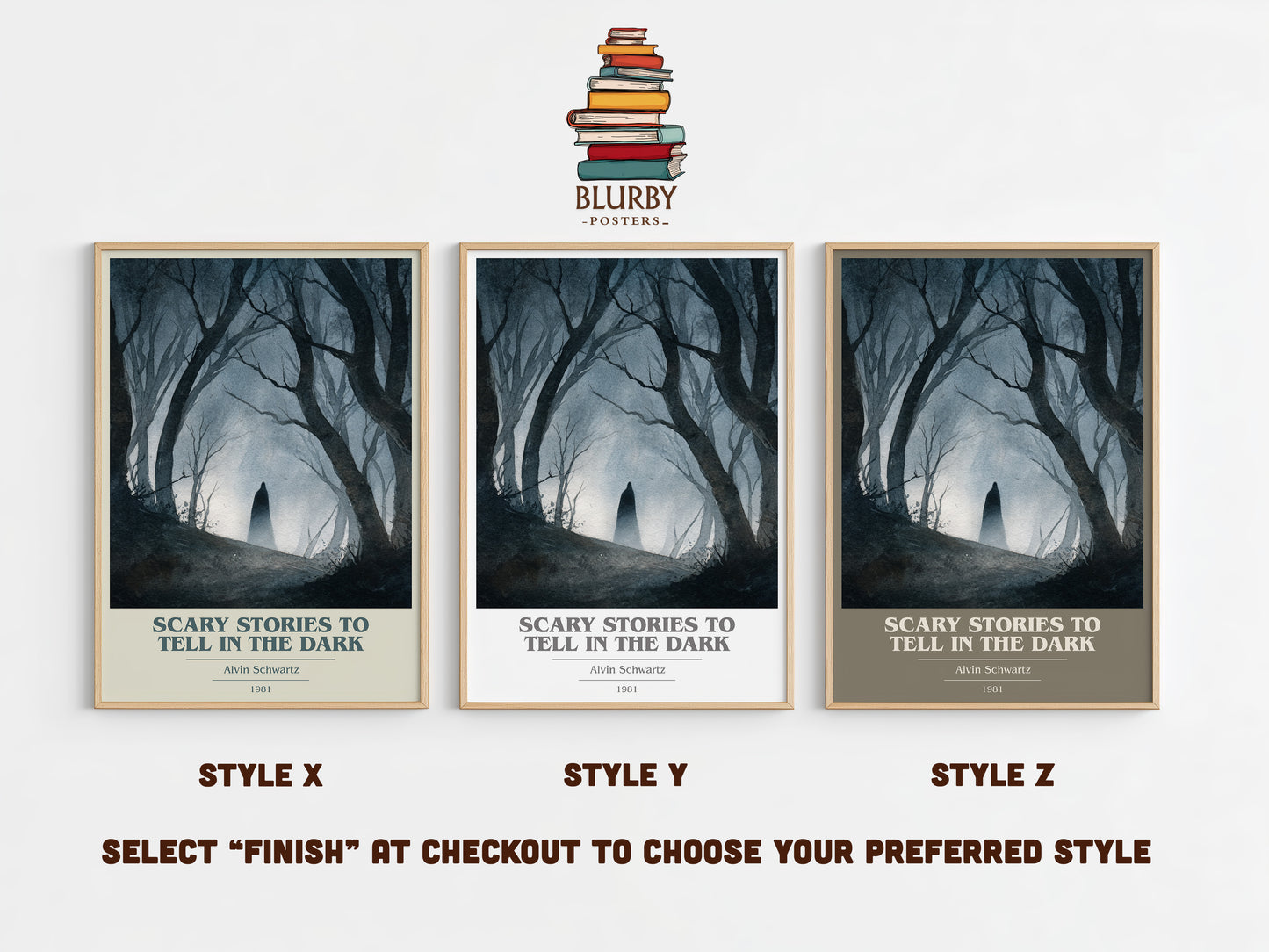 More Scary Stories to Tell in the Dark book cover print in frame leaning in hallway – horror wall art
