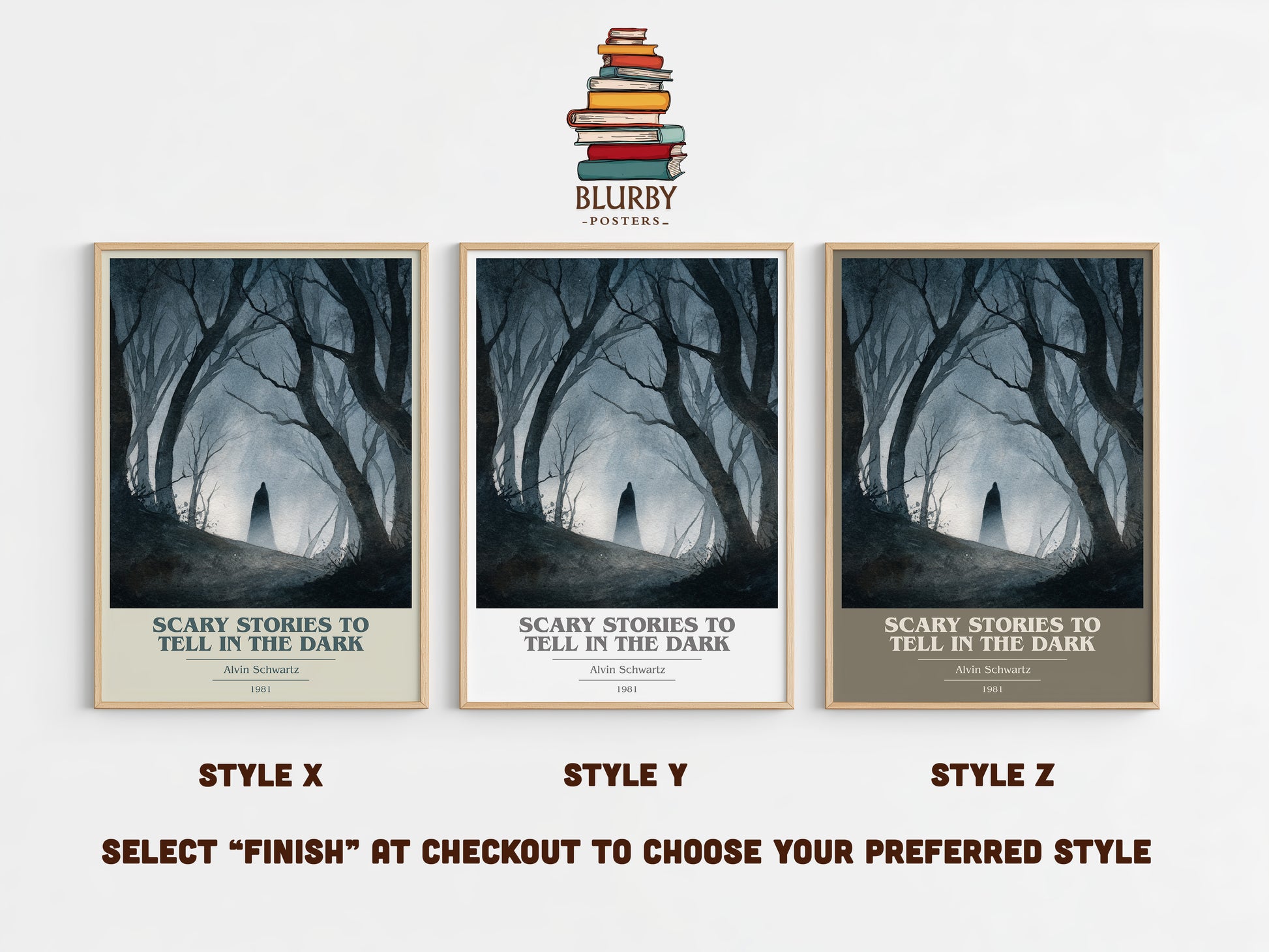 More Scary Stories to Tell in the Dark book cover print in frame leaning in hallway – horror wall art