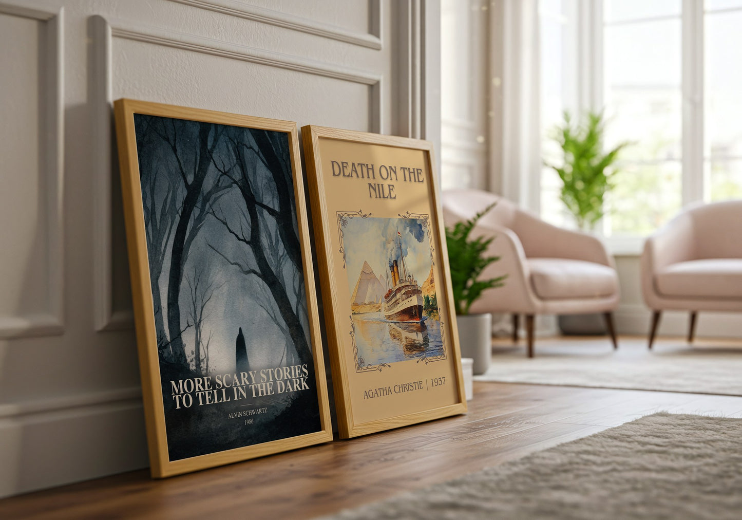 More Scary Stories To Tell In The Dark watercolour print framed by window – literary home decor