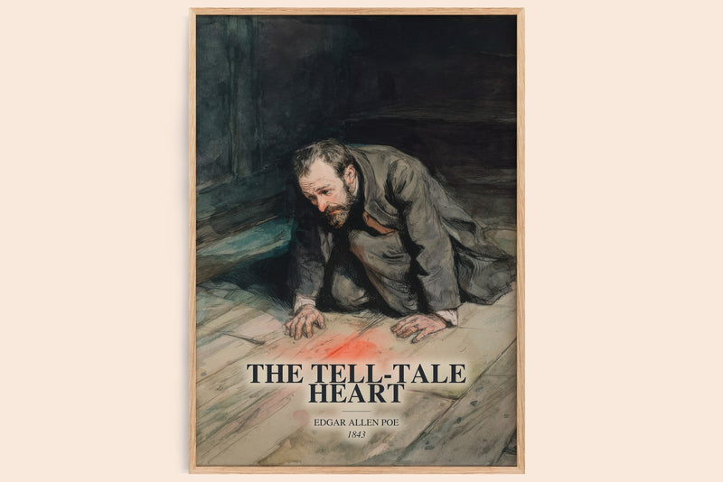 The Tell-Tale Heart Book Watercolour Illustration by Edgar Allen Poe (Edge style)