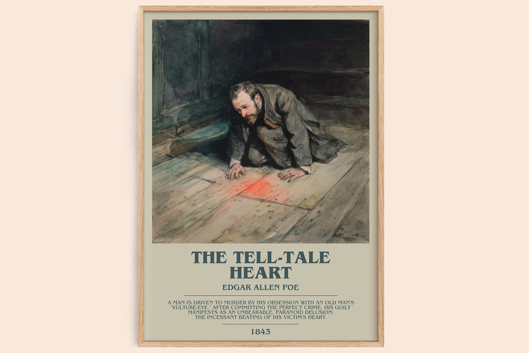 The Tell-Tale Heart Bookish Wall Art by Edgar Allen Poe