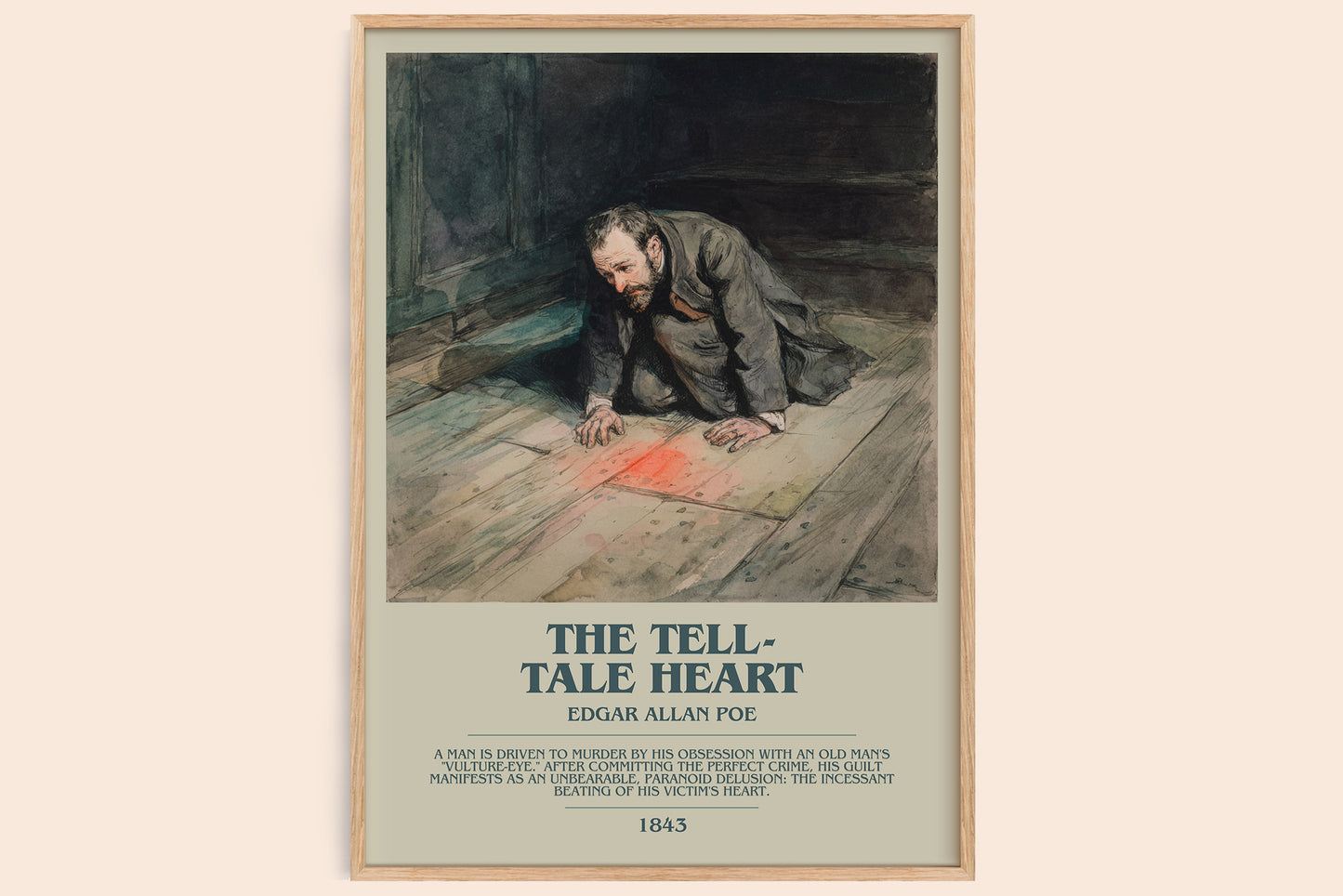 The Tell-Tale Heart bookish book poster by Edgar Allen Poe – framed literary art print