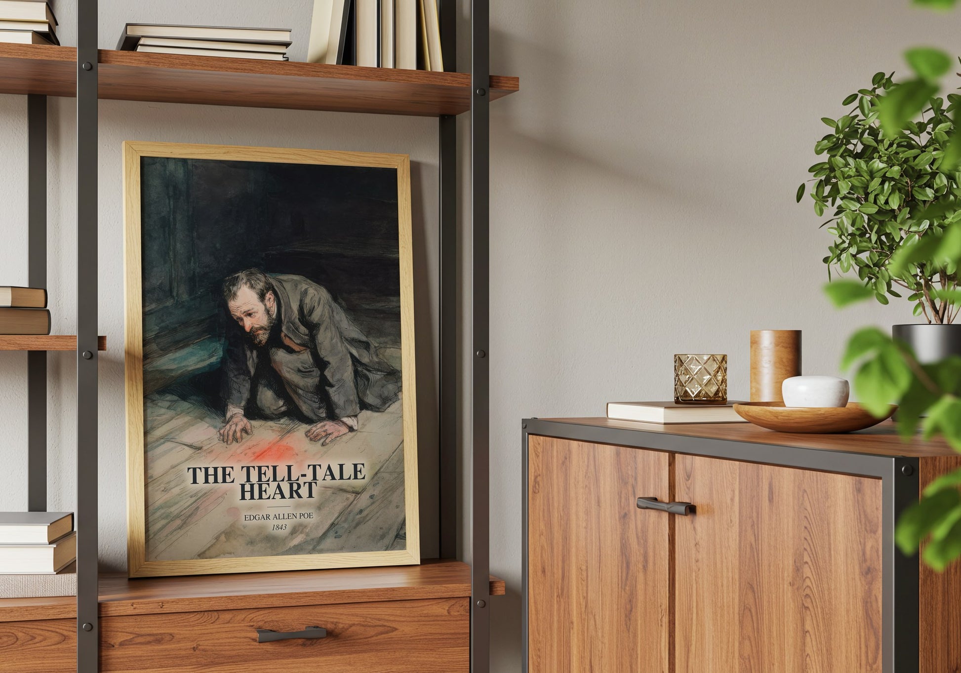 The Tell-Tale Heart book watercolour illustration paper finish options – matte satin gloss
