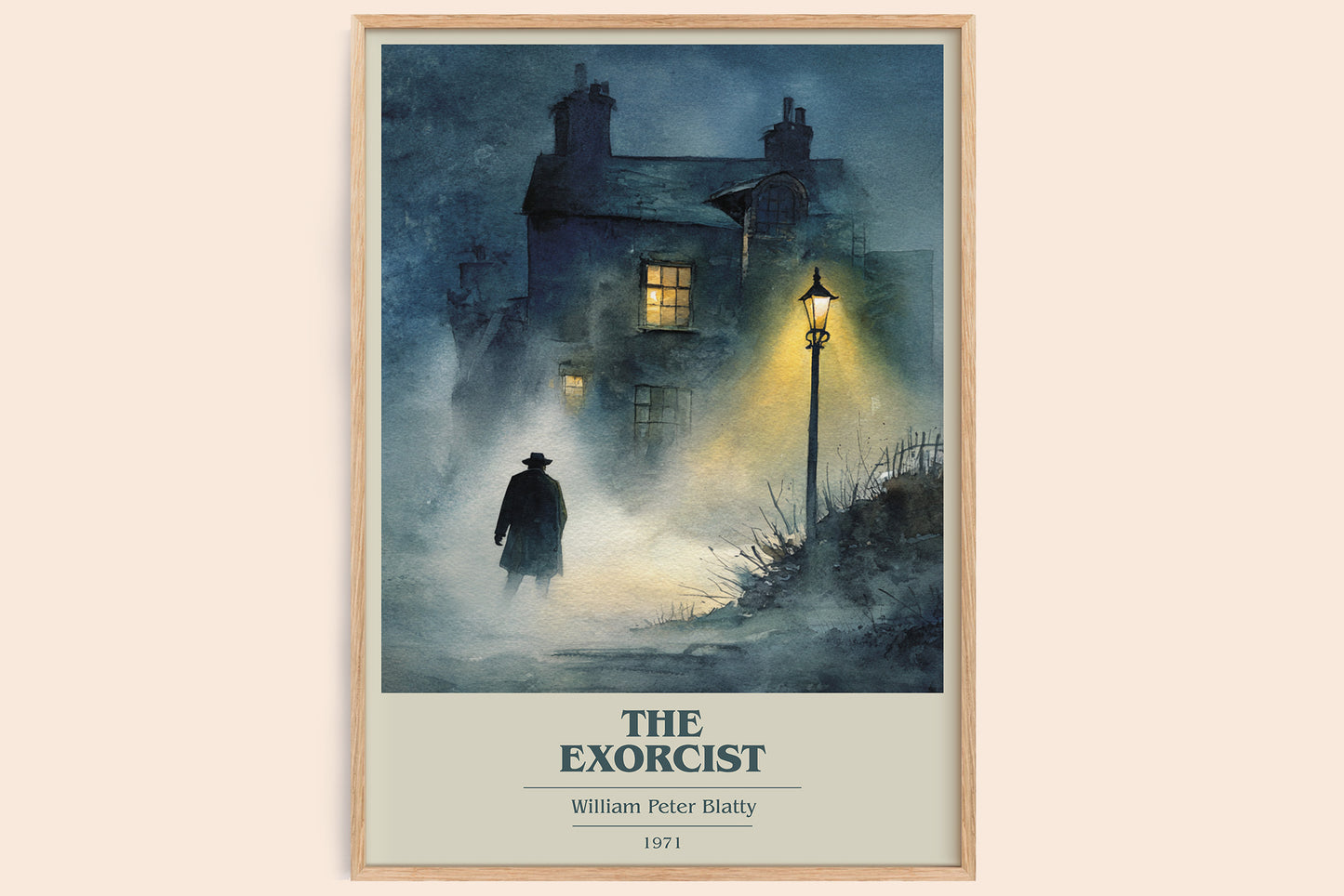 The Exorcist book cover book poster by William Peter Blatty – framed literary art print