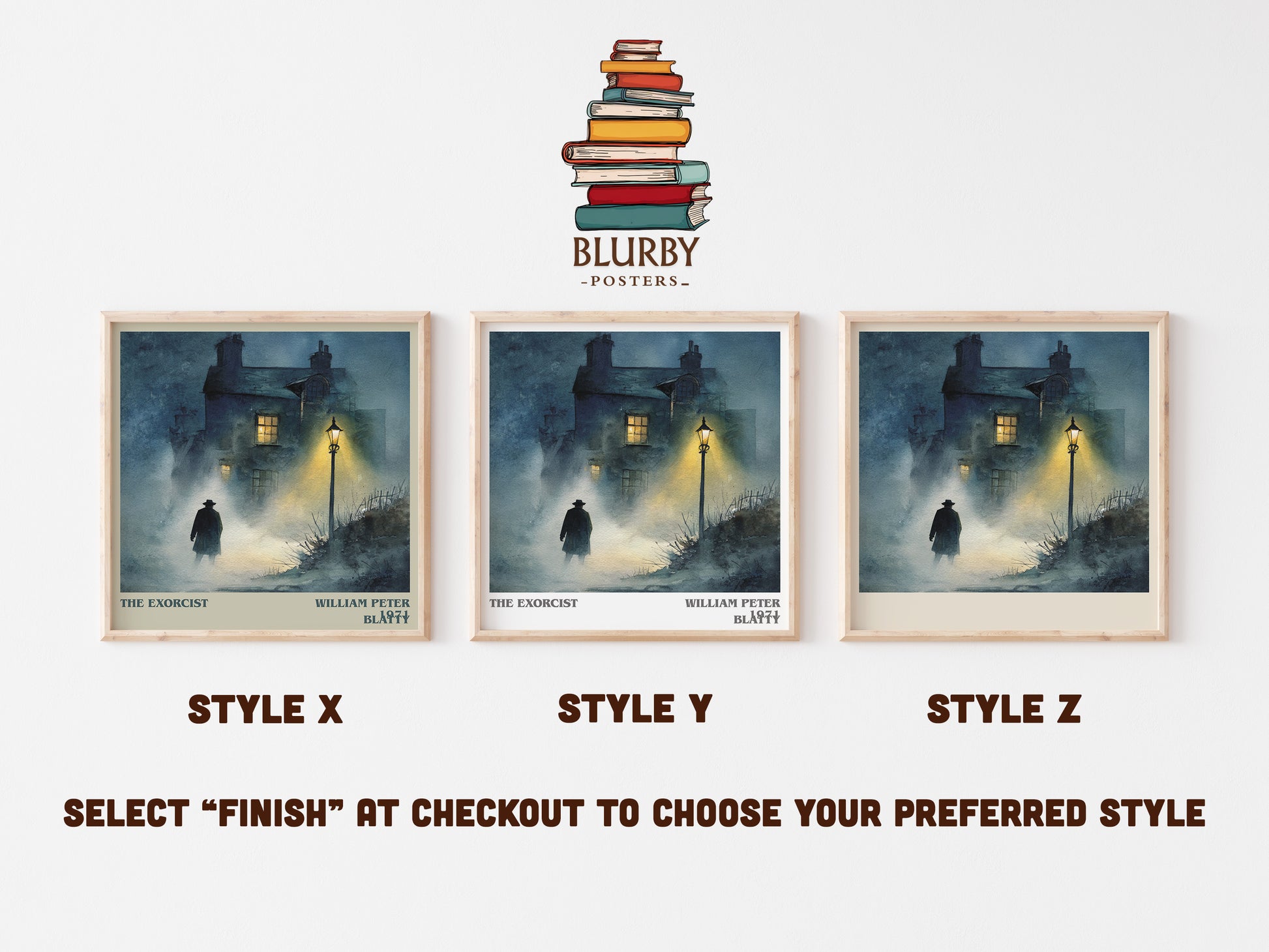 The Exorcist literary art print colour and style options – William Peter Blatty book art