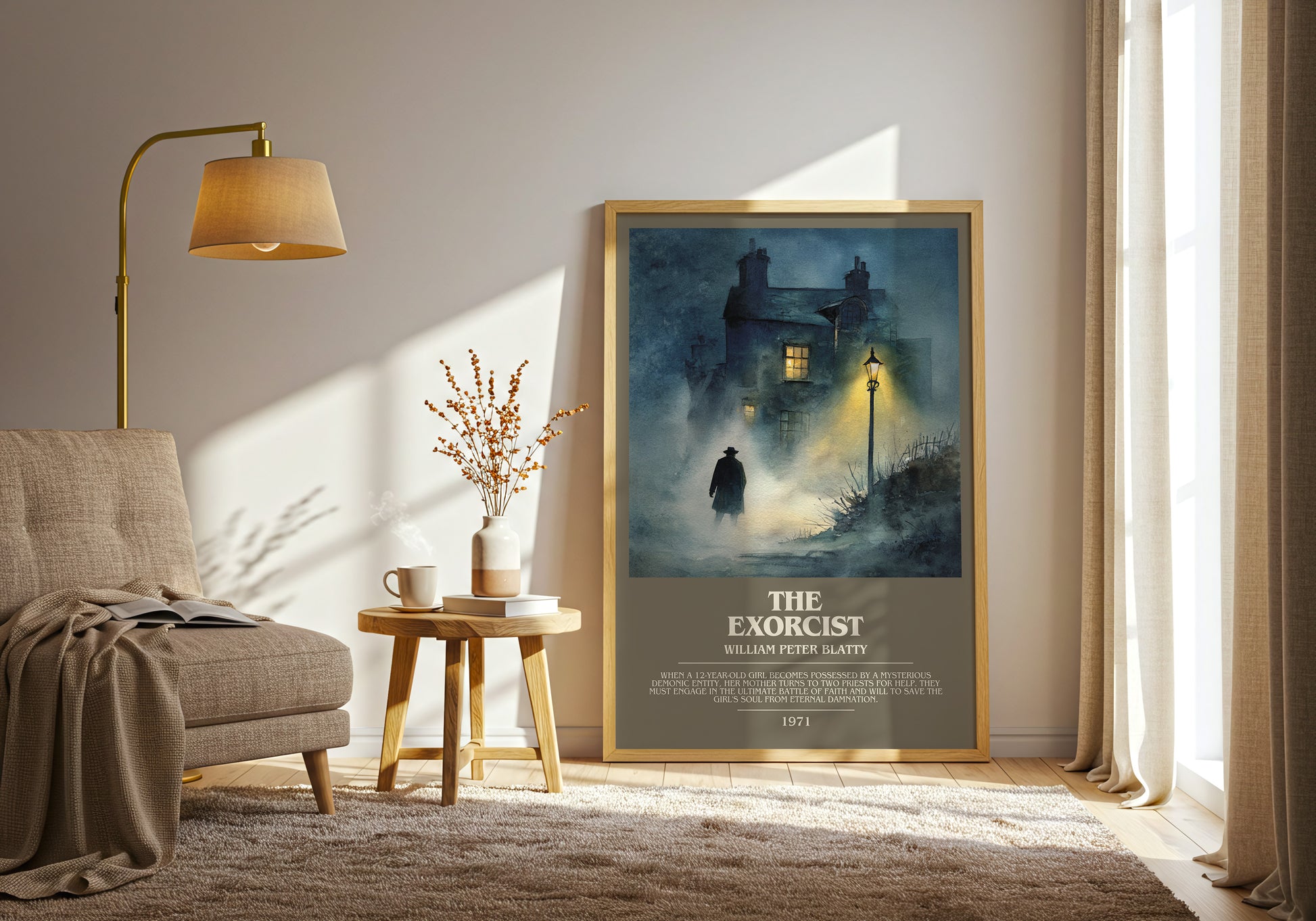 The Exorcist bookish print framed by window – literary home decor