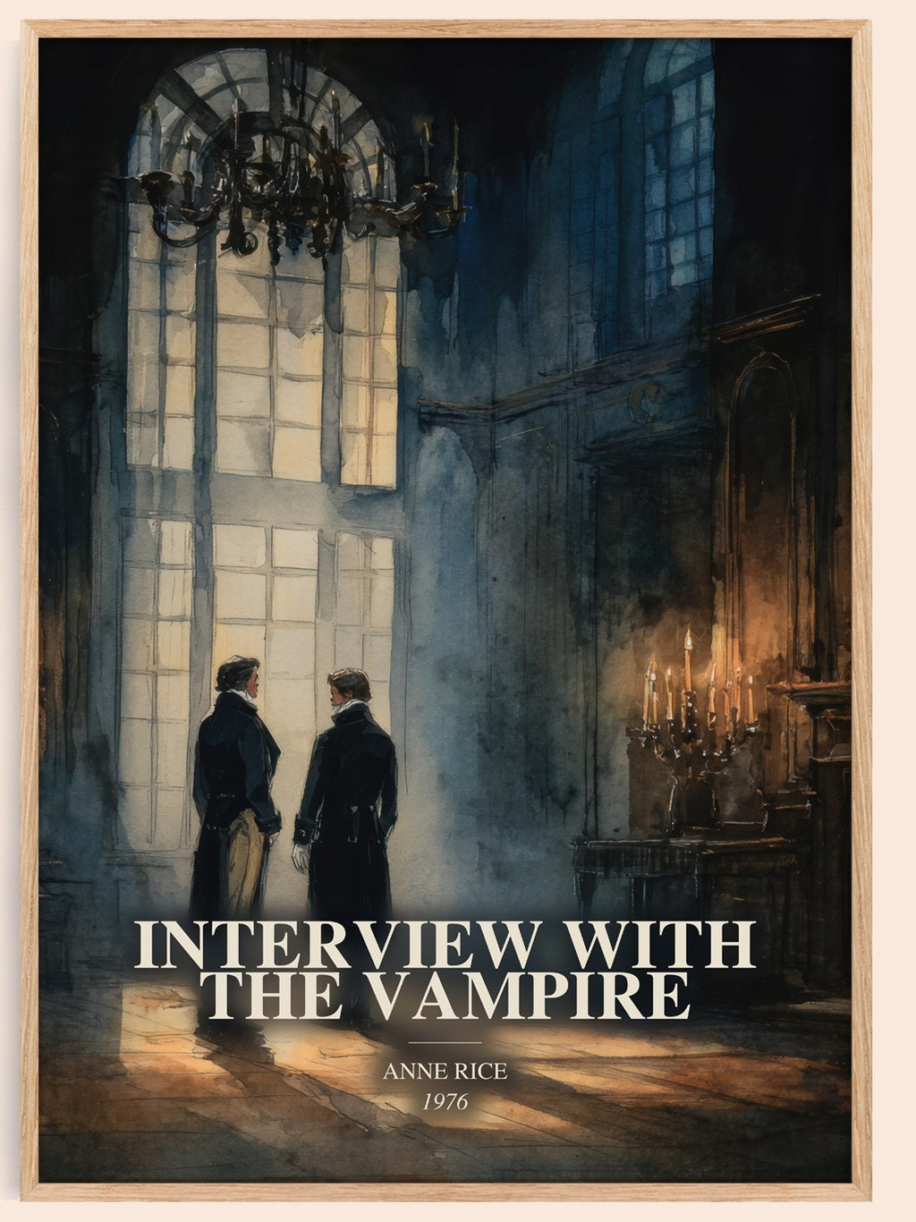 Interview With The Vampire watercolour book poster by Anne Rice – framed literary art print