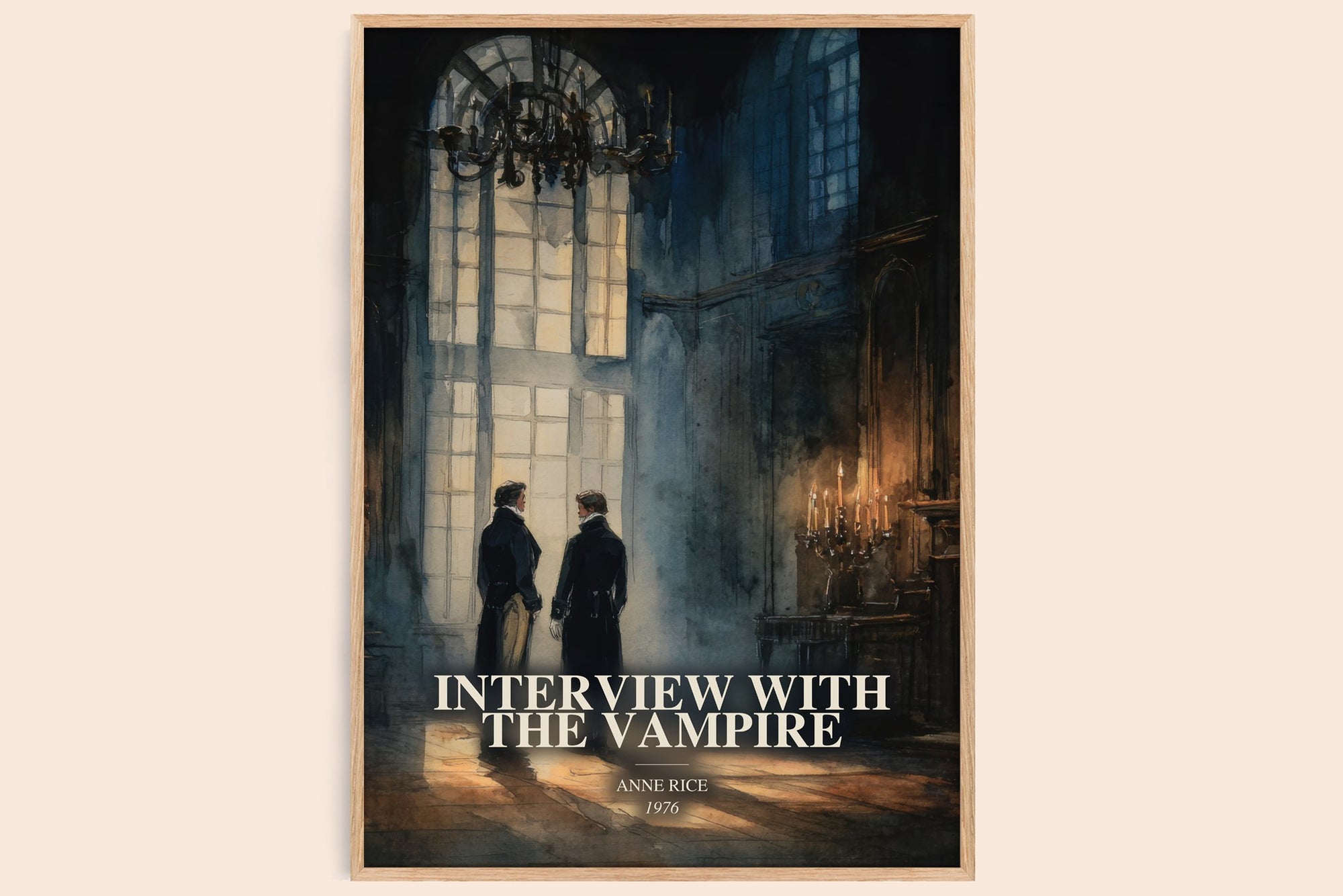Interview With The Vampire watercolour book poster by Anne Rice – framed literary art print