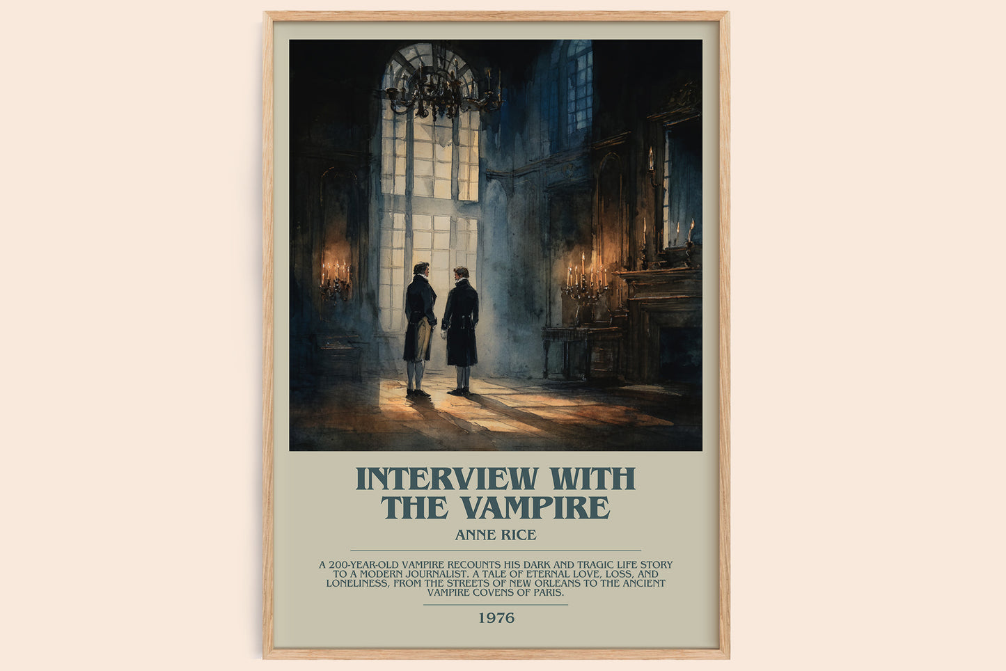 Interview with the Vampire bookish book poster by Anne Rice – framed literary art print