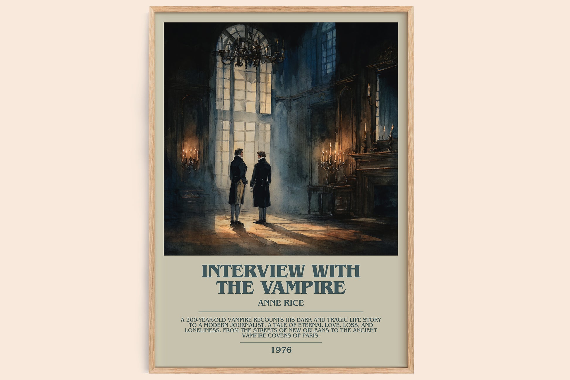 Interview with the Vampire bookish book poster by Anne Rice – framed literary art print