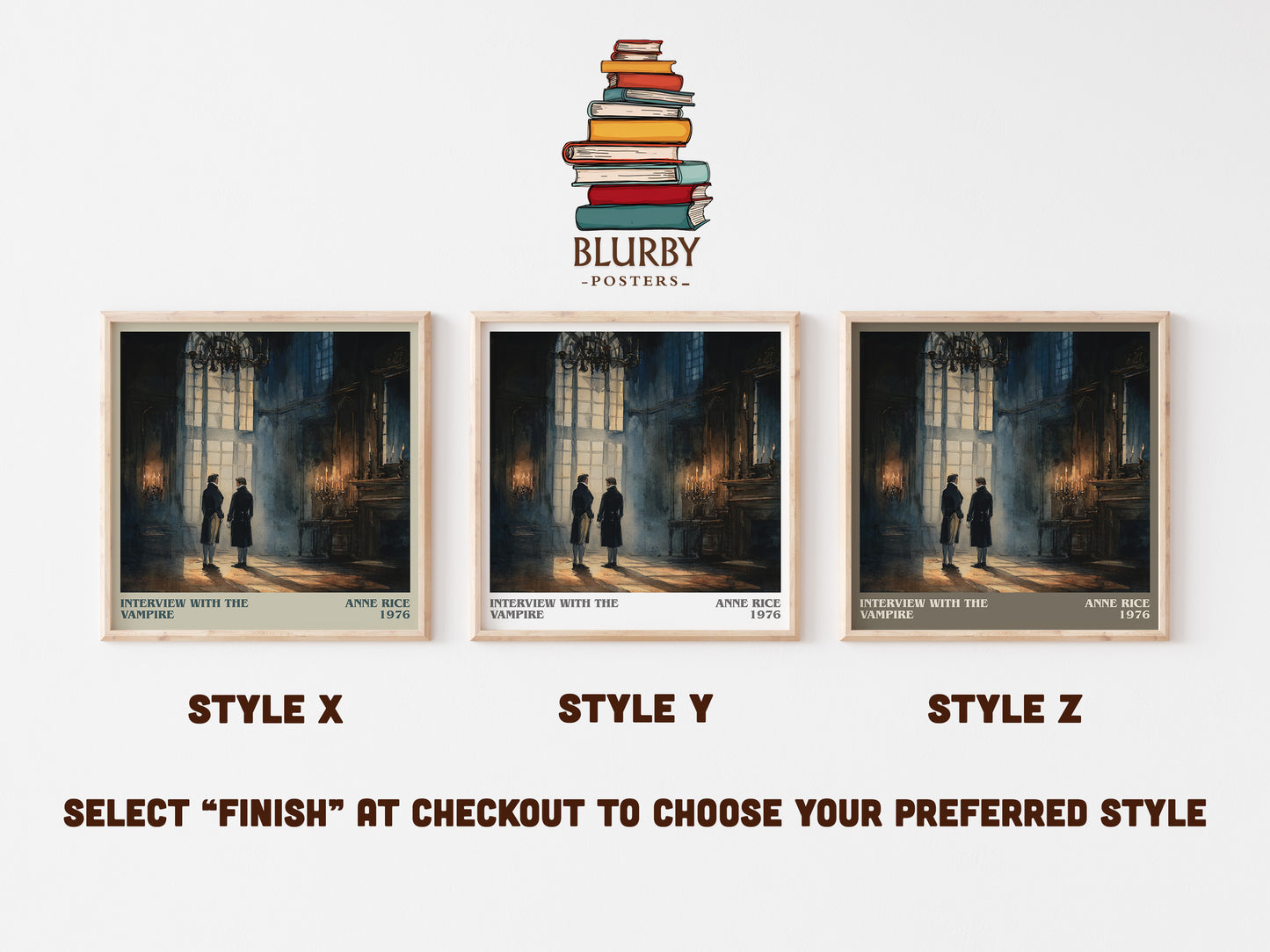 Interview with the Vampire literary art print colour and style options – Anne Rice book art