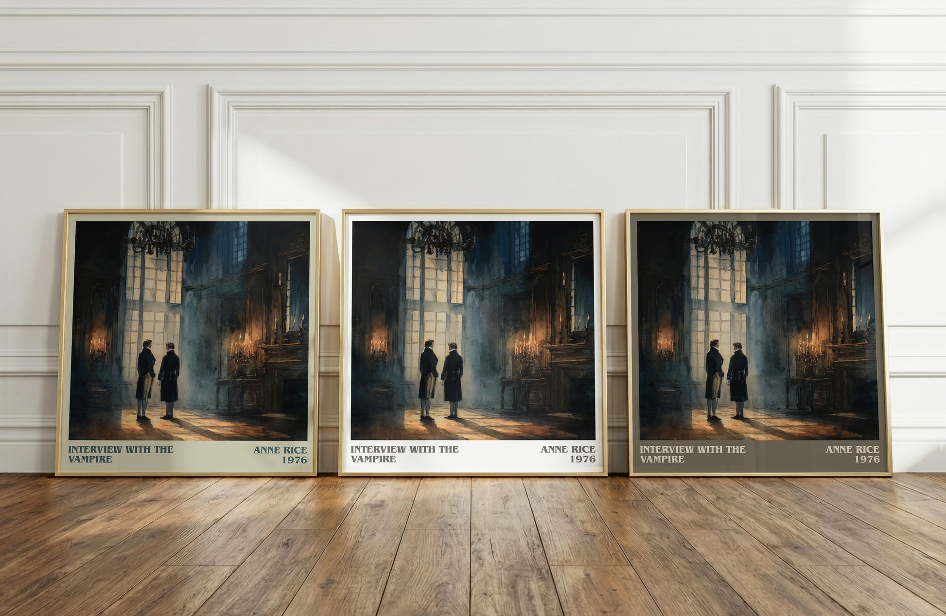 Interview with the Vampire literary print framed by window – literary home decor