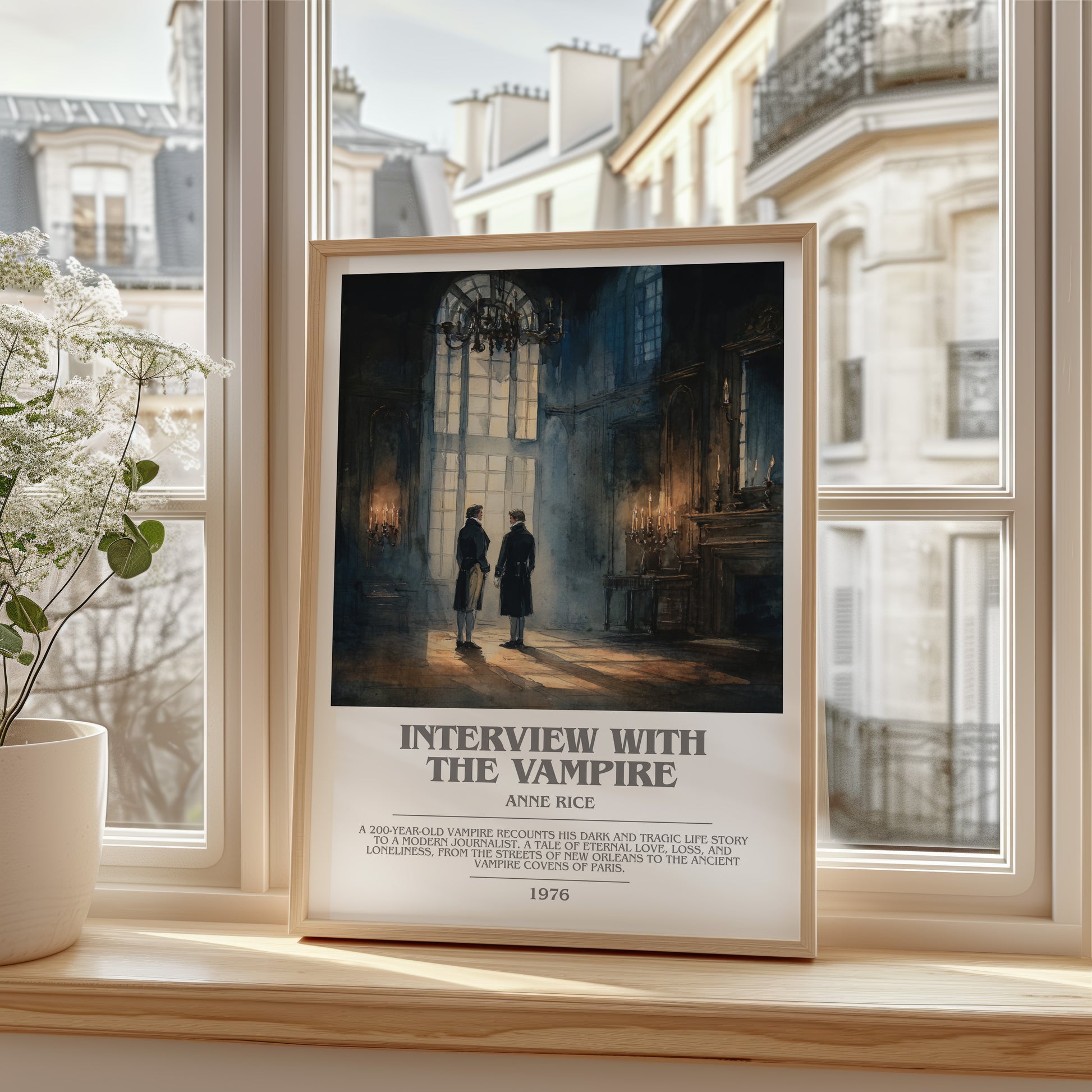 Interview with the Vampire bookish poster colour and style options – Anne Rice book art