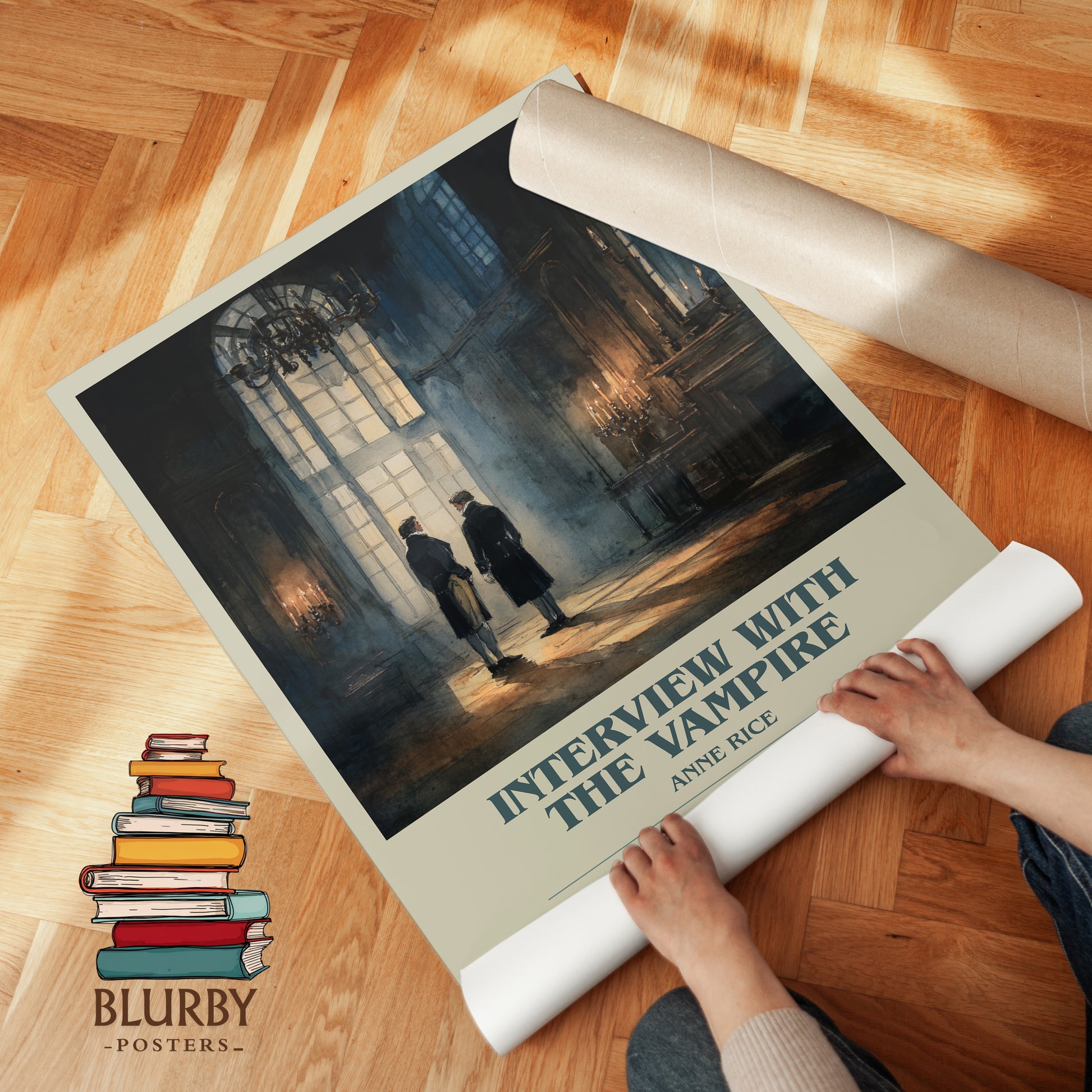 Interview with the Vampire bookish print on bookshelf – Anne Rice fan gift