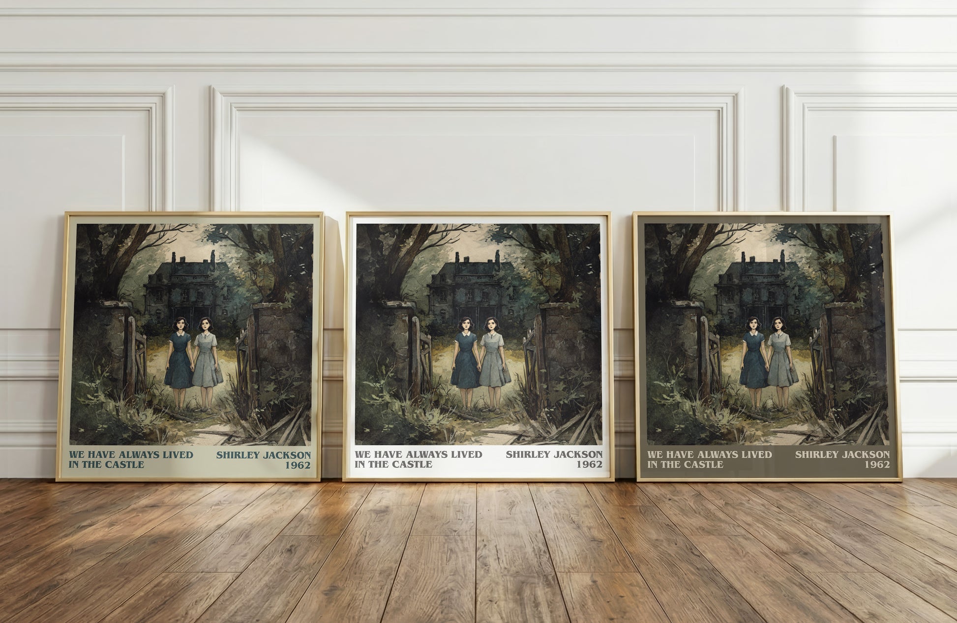We Have Always Lived in the Castle literary print framed by window – literary home decor