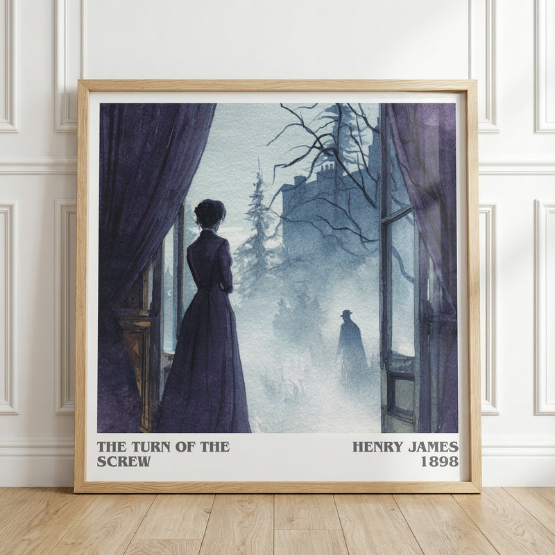 The Turn of the Screw literary print in frame leaning in hallway – gothic wall art