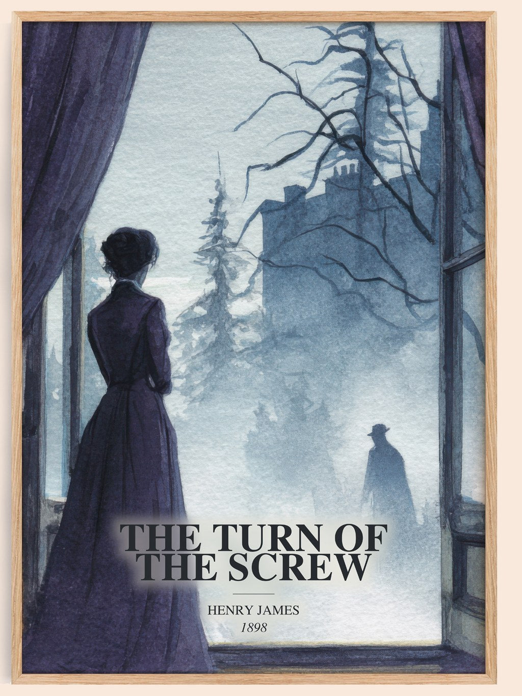 The Turn Of The Screw watercolour book poster by Henry James – framed literary art print