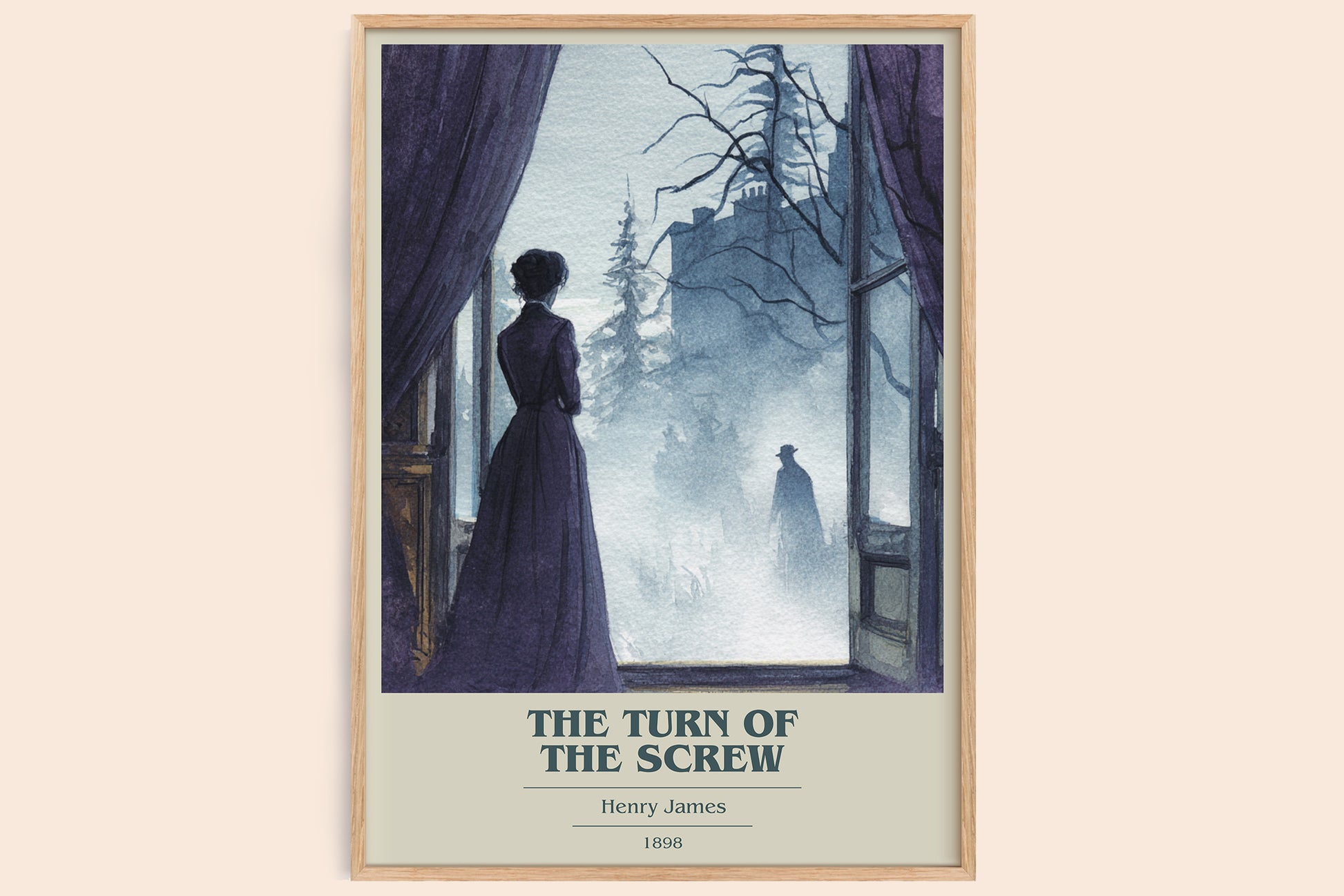 The Turn of the Screw book cover book poster by Henry James – framed literary art print