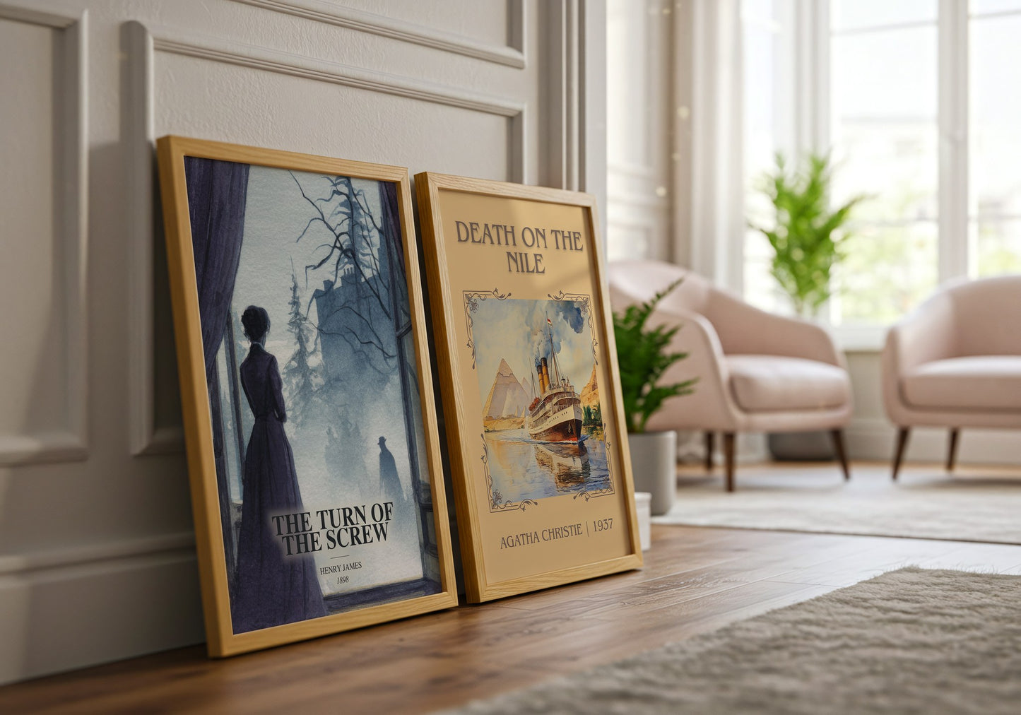 The Turn Of The Screw watercolour print framed by window – literary home decor