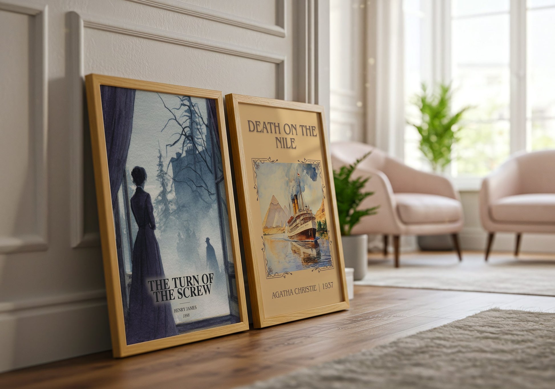 The Turn Of The Screw watercolour print framed by window – literary home decor