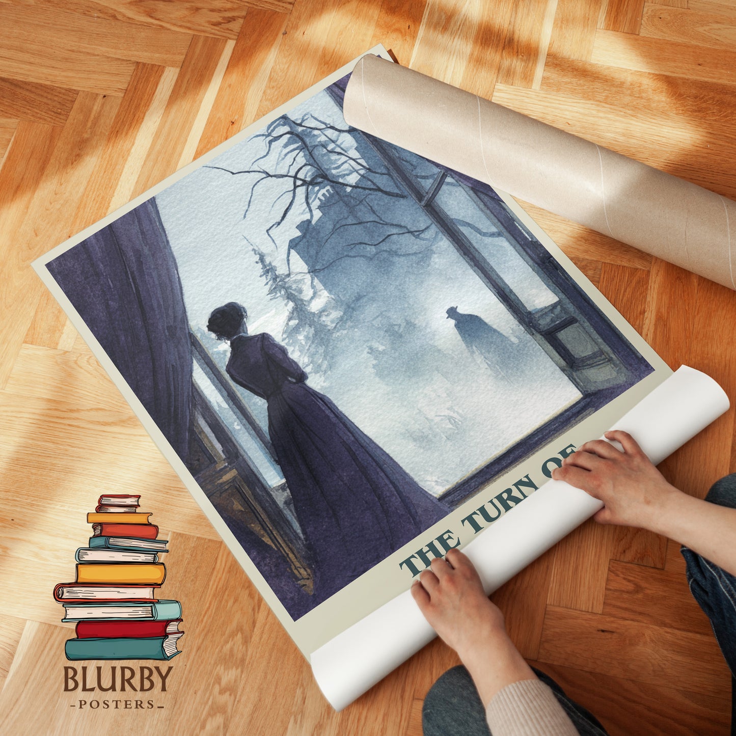 The Turn of the Screw book cover print on bookshelf – Henry James fan gift