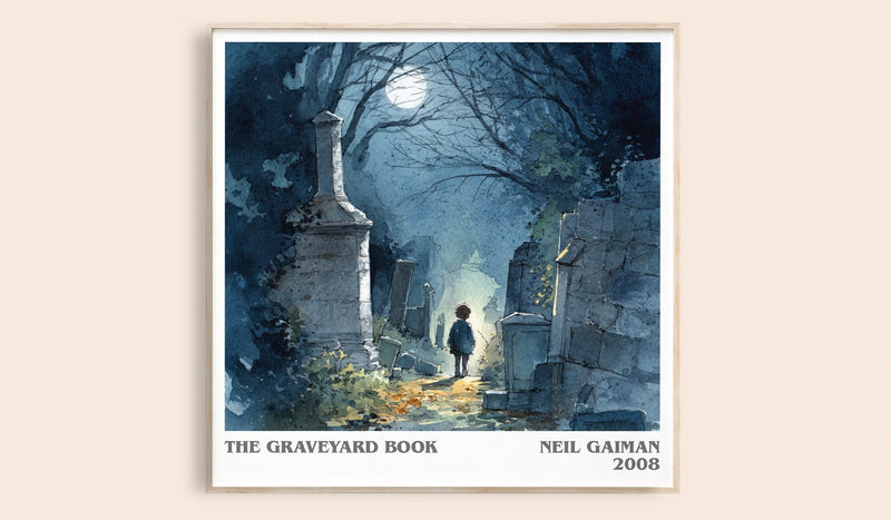 The Graveyard Book Literary Art Print by Neil Gaiman (Square style)