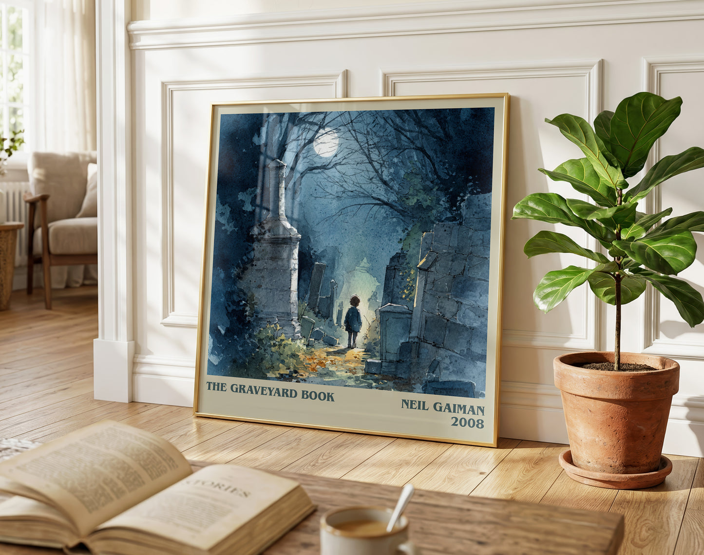 The Graveyard Book literary poster paired in gallery wall – literary art prints