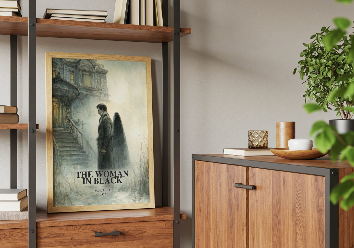 The Woman In Black book watercolour illustration paper finish options – matte satin gloss