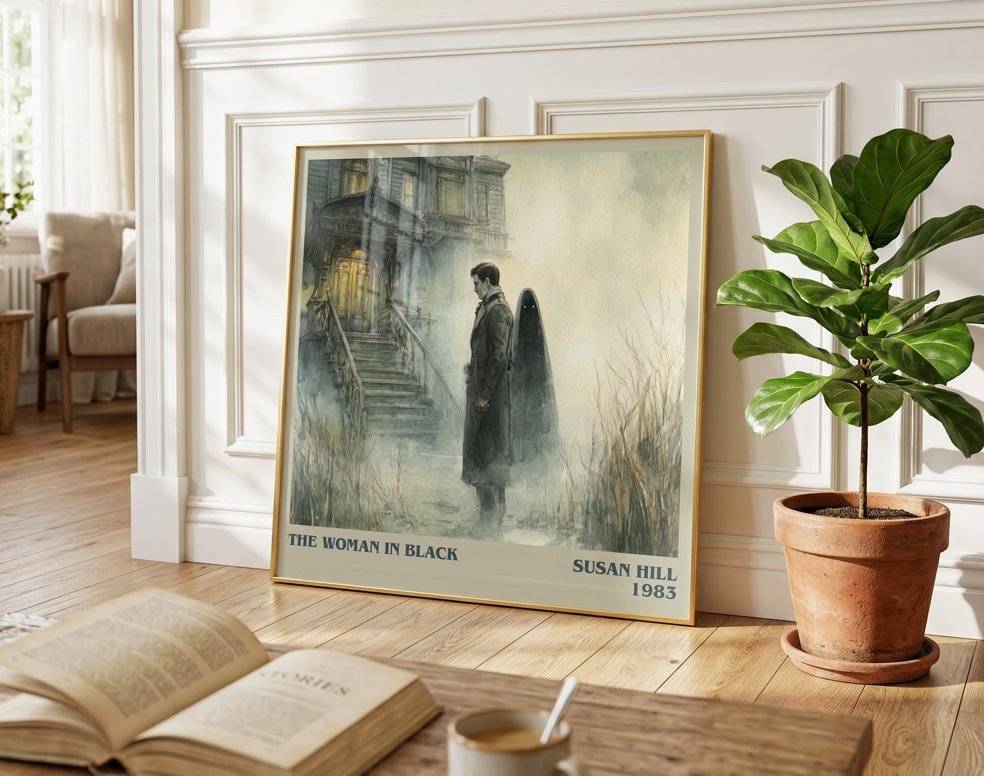 The Woman in Black literary poster paired in gallery wall – literary art prints
