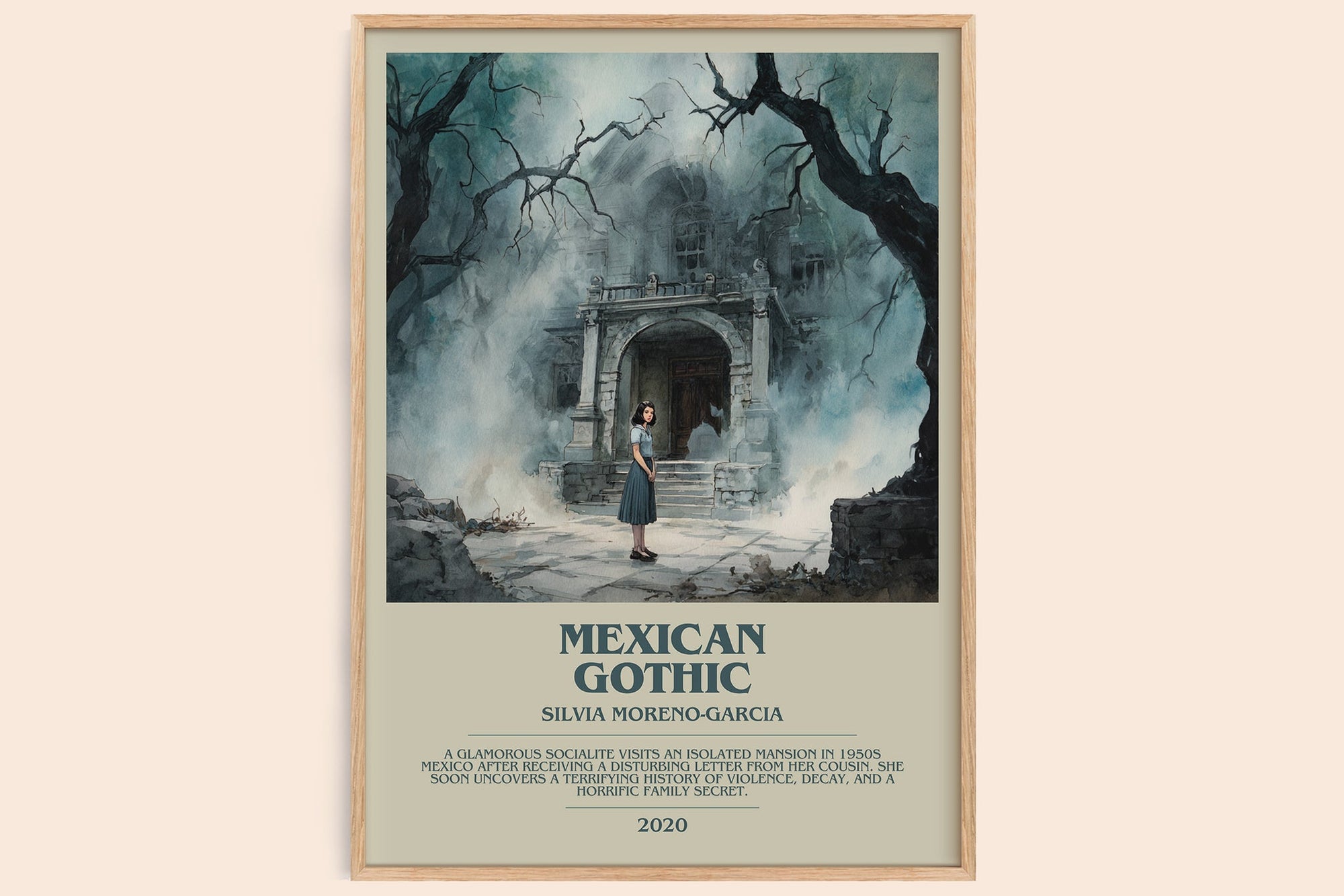 Mexican Gothic bookish book poster by Silvia Moreno-Garcia – framed literary art print