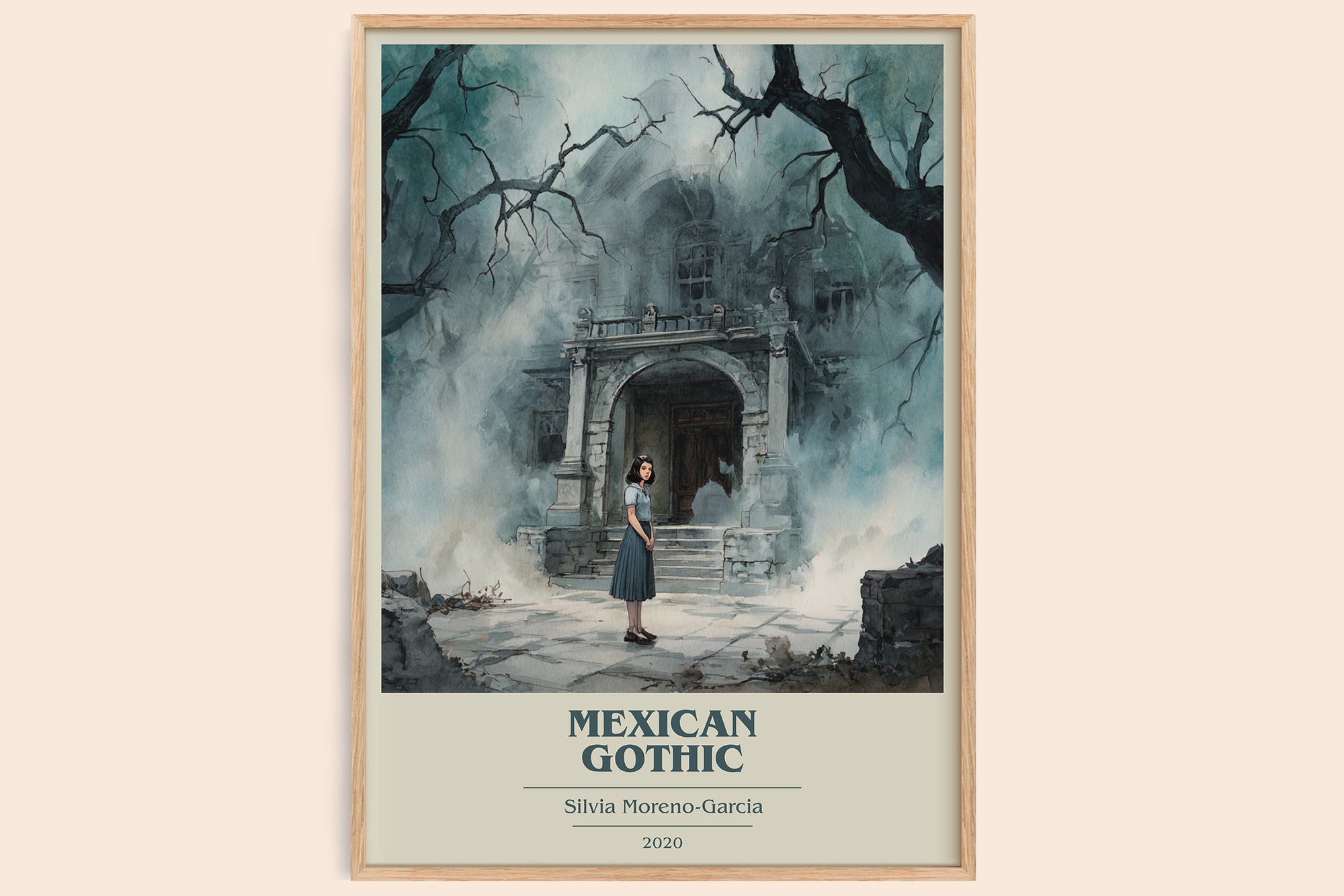 Mexican Gothic book cover book poster by Silvia Moreno-Garcia – framed literary art print