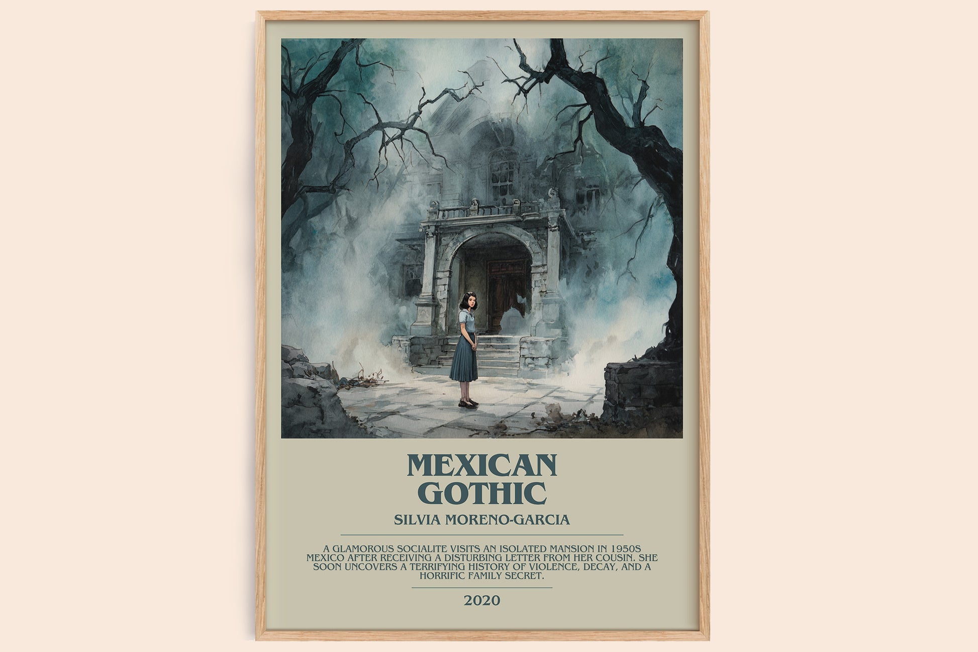Mexican Gothic bookish book poster by Silvia Moreno-Garcia – framed literary art print