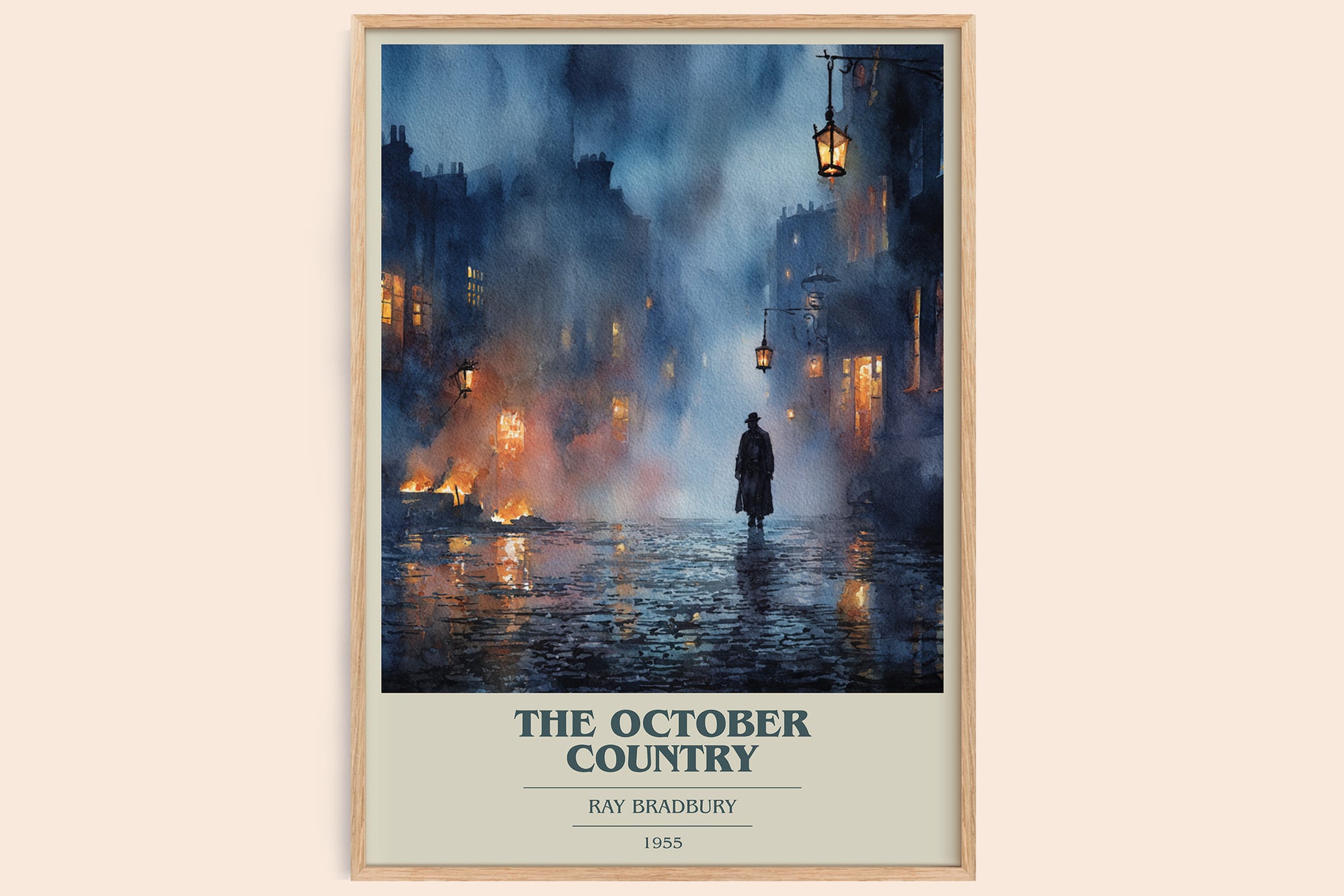 The October Country book cover book poster by Ray Bradbury – framed literary art print