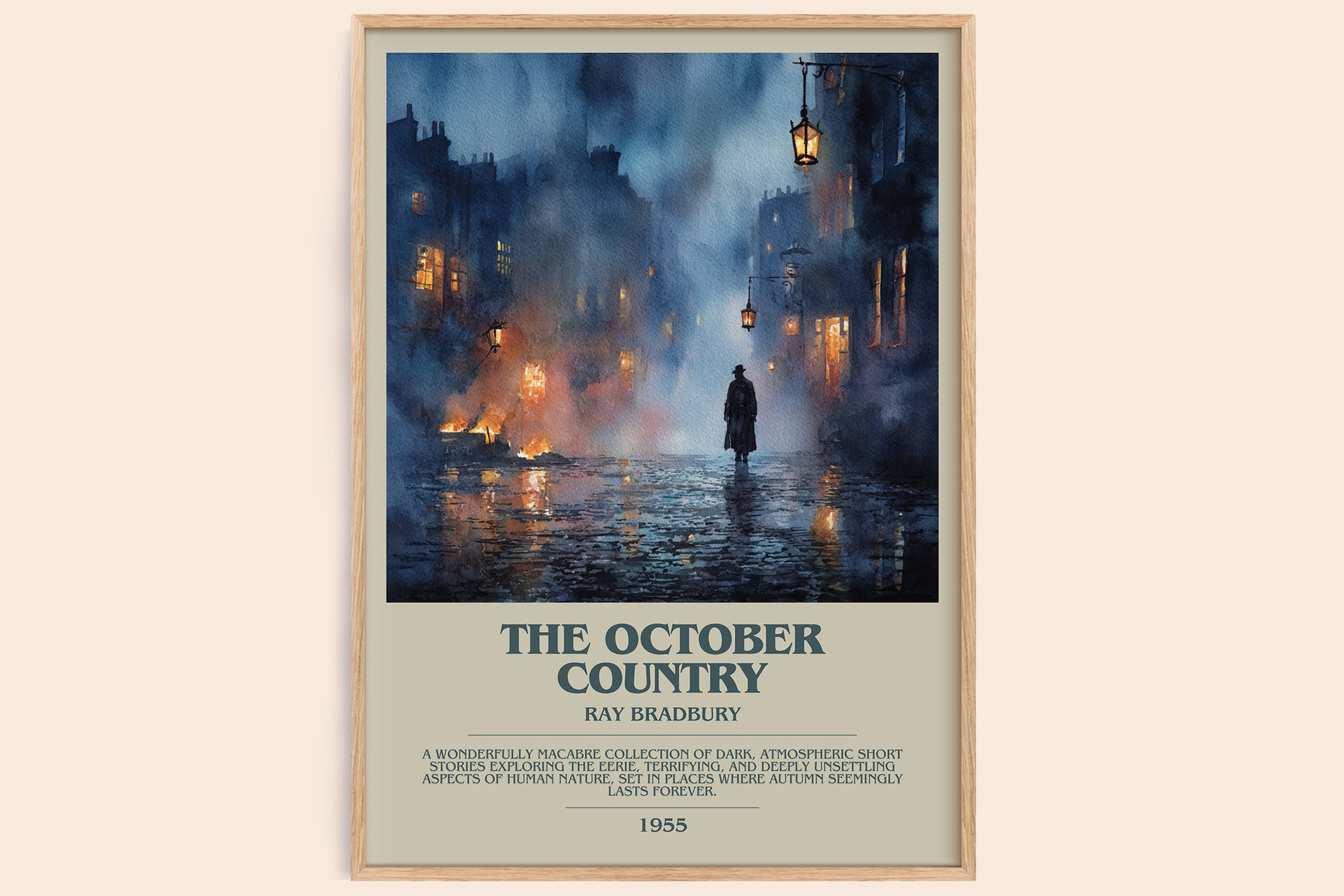 The October Country bookish book poster by Ray Bradbury – framed literary art print