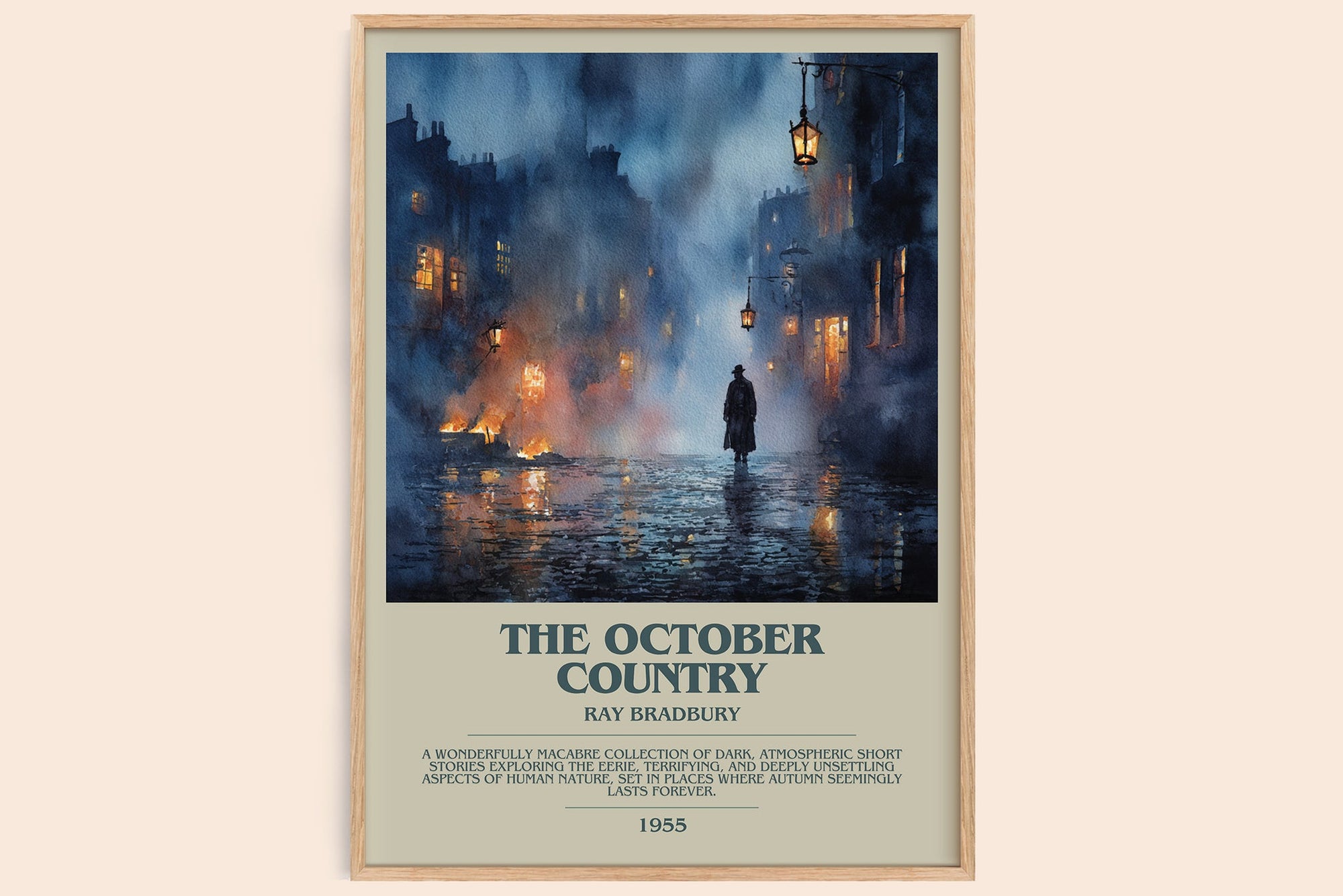 The October Country bookish book poster by Ray Bradbury – framed literary art print
