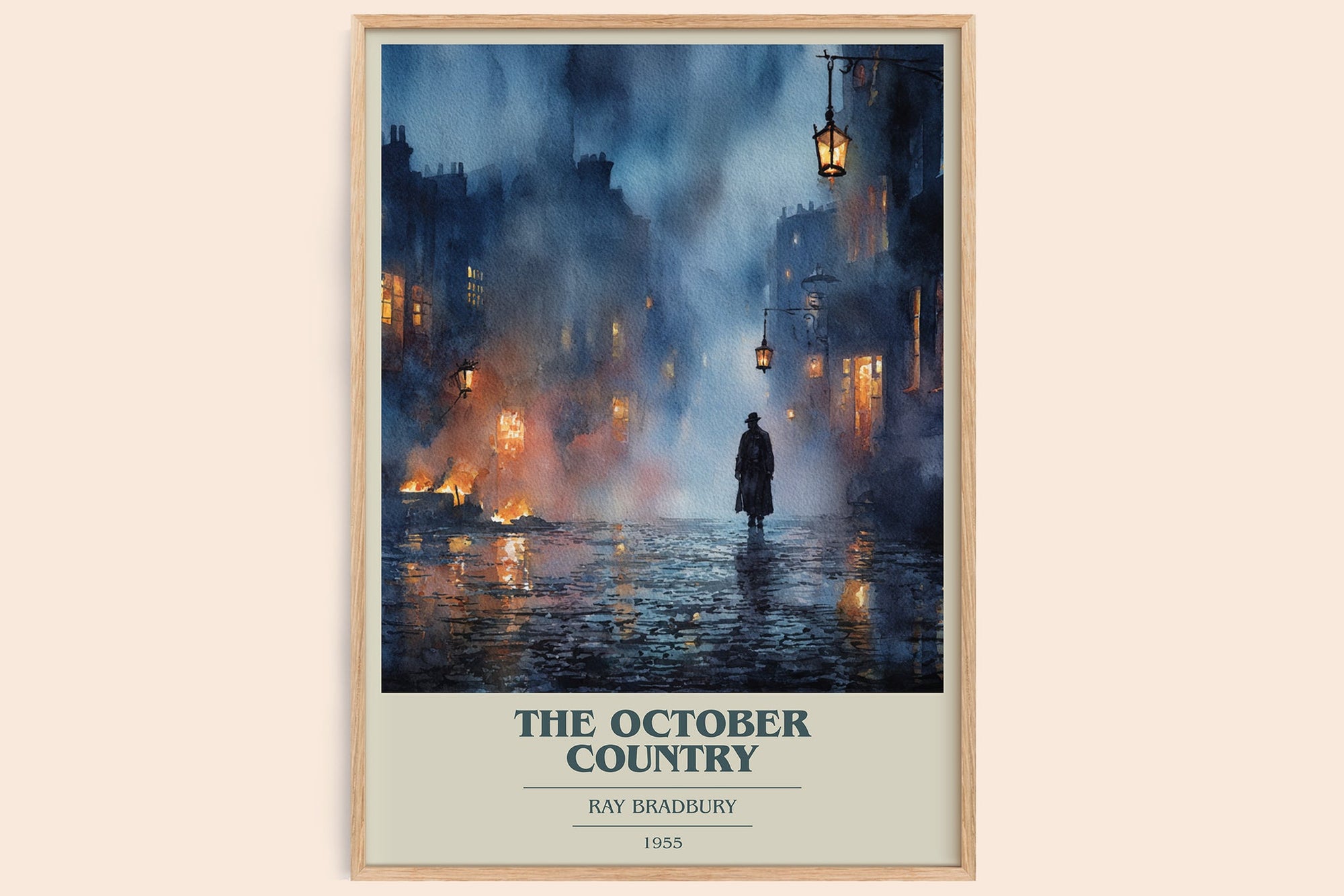The October Country book cover book poster by Ray Bradbury – framed literary art print