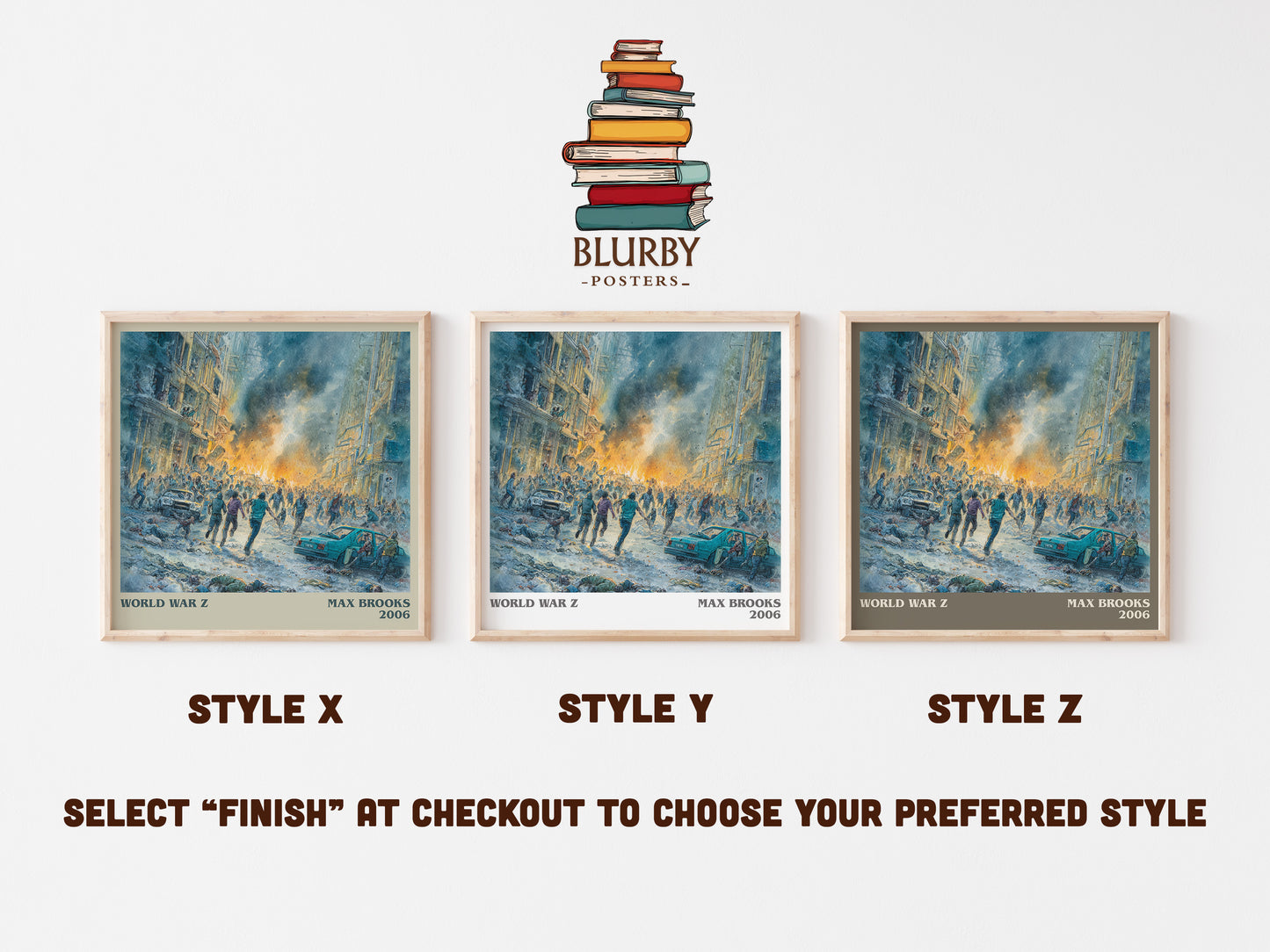 World War Z literary art print colour and style options – Max Brooks book art