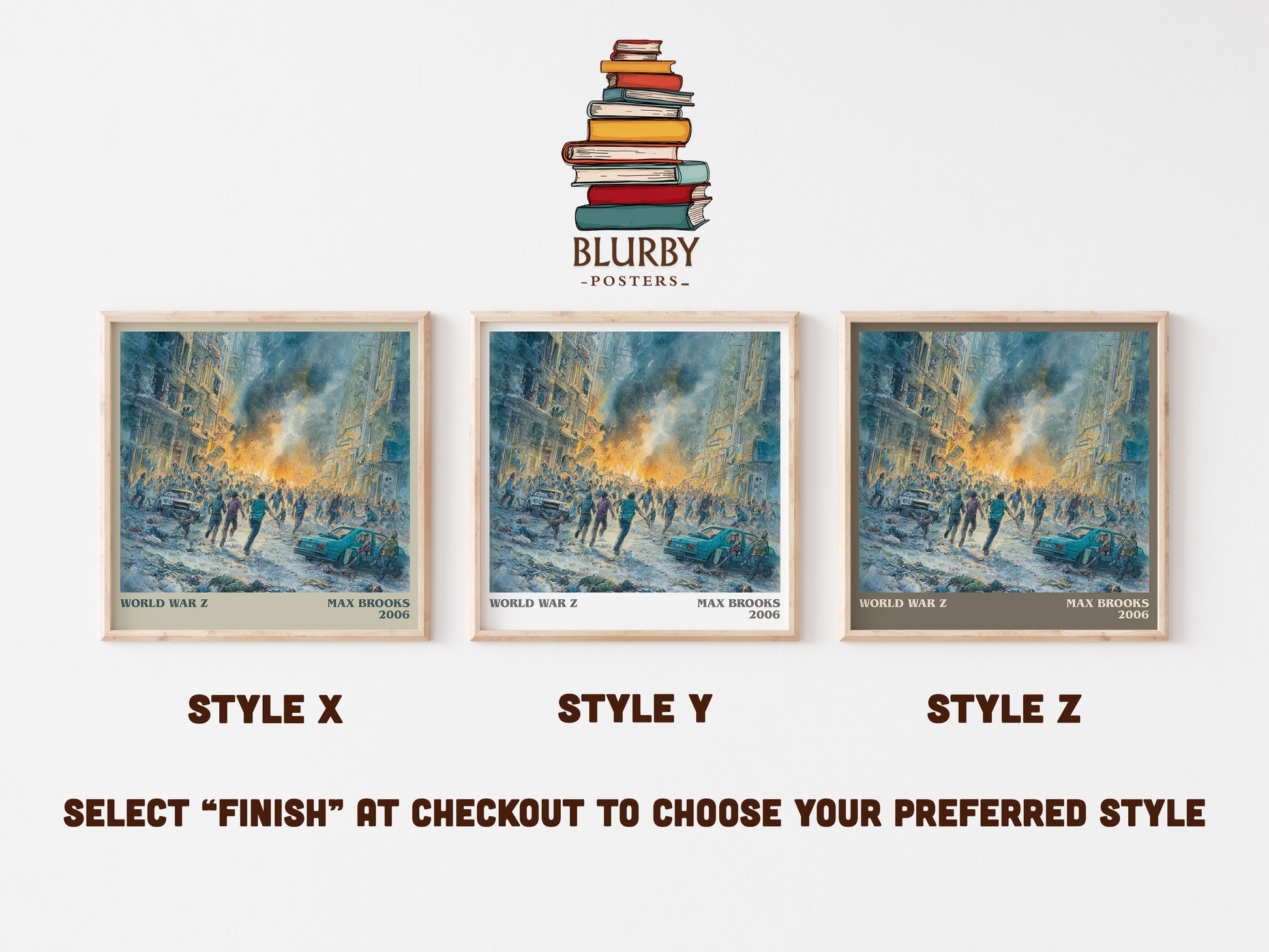 World War Z literary art print colour and style options – Max Brooks book art